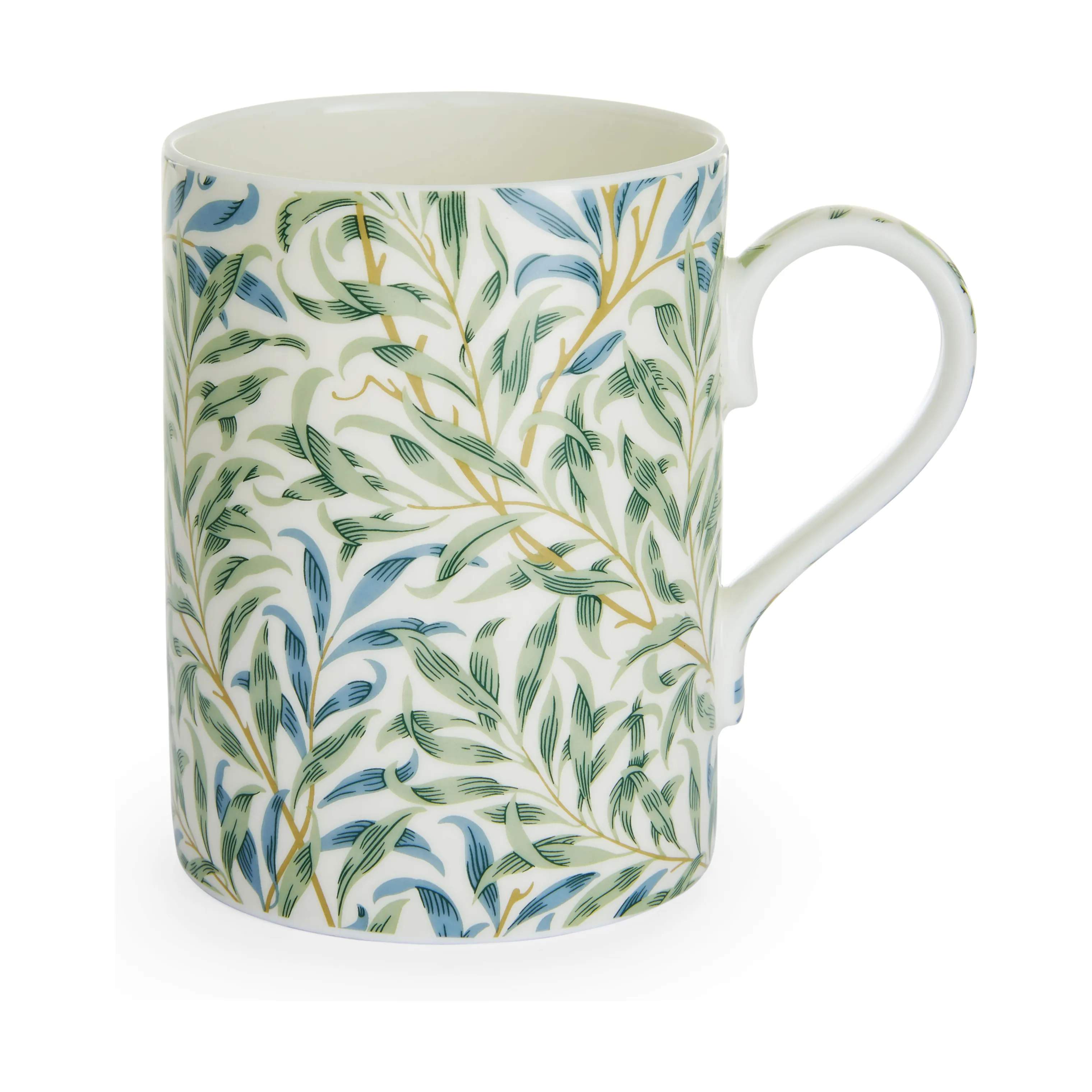 Spode Krus og kopper med hank Morris & Co Krus i Hvid/Grøn/Blå, 1