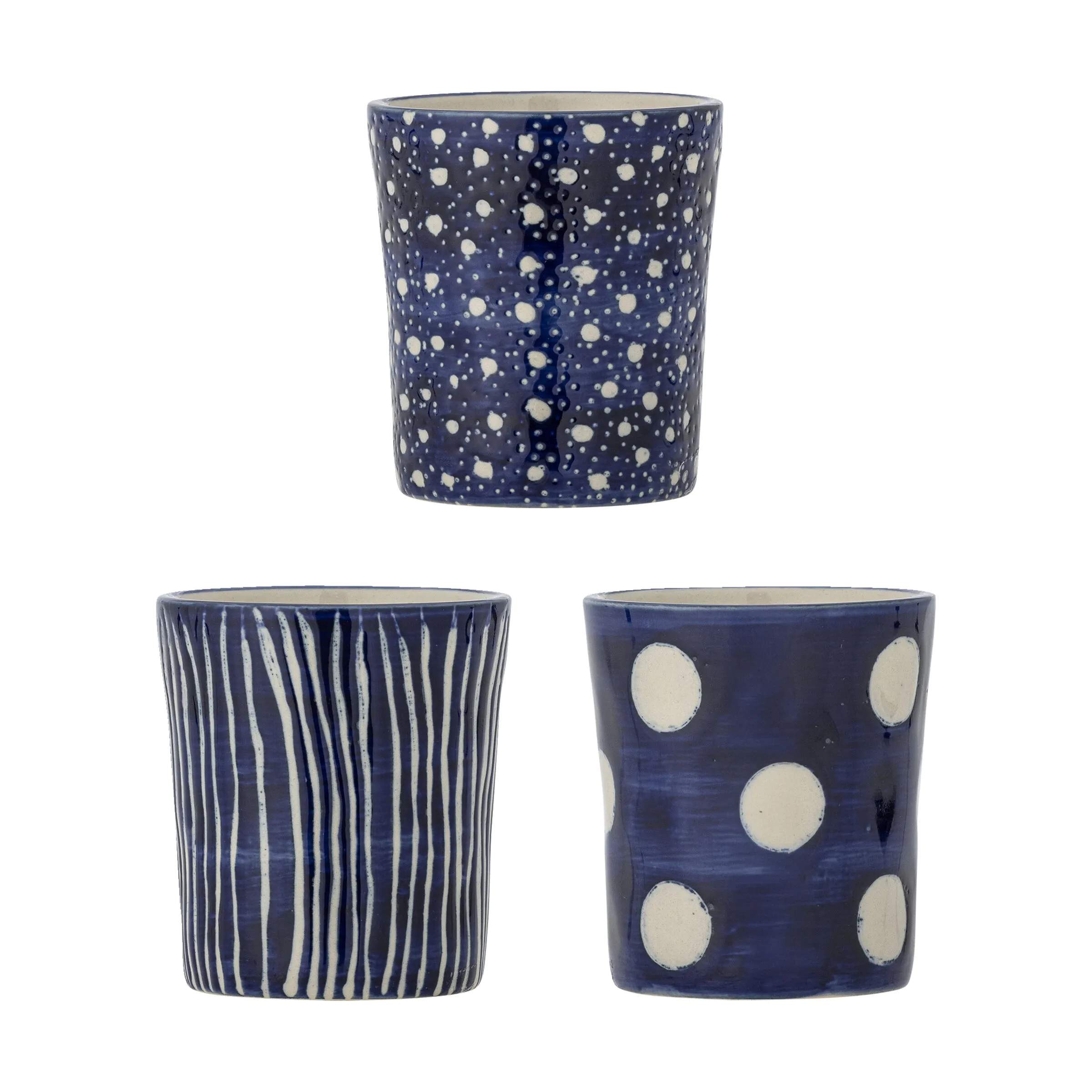 Creative Collection Krus og kopper uden hank Minoa Kop - 3 stk. i Blue, 1