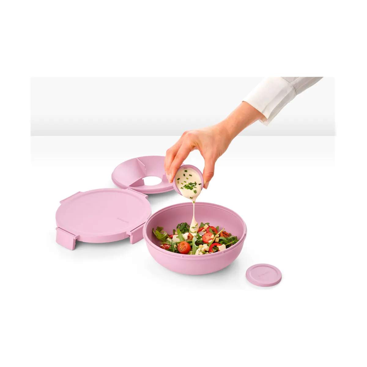 Brabantia Madkasser Make & Take Salatskål i Lilac Pink, 1.3 L, 4