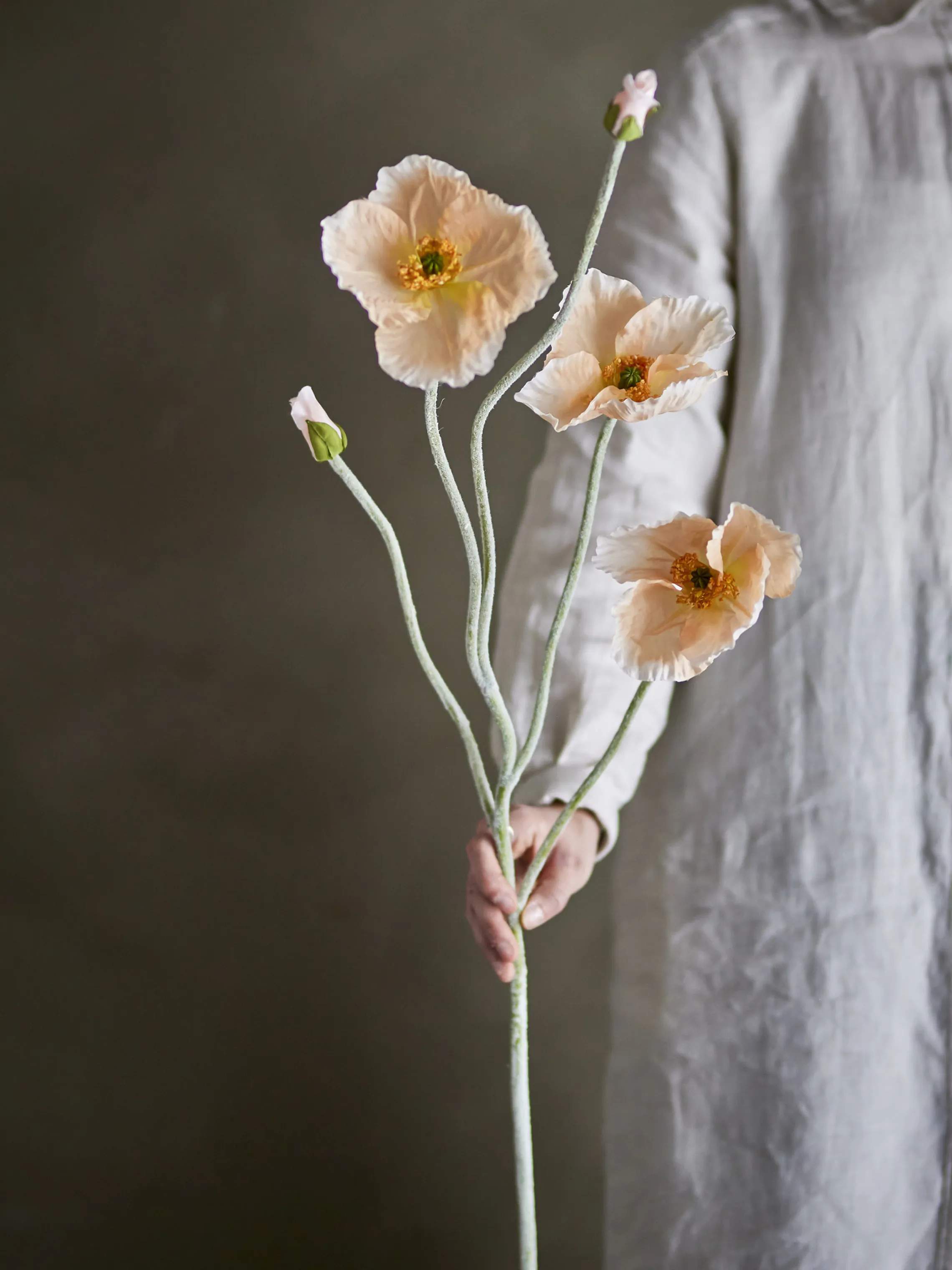Bloomingville Kunstige blomster Kunstig blomst - Poppy stilk i Natur, 3