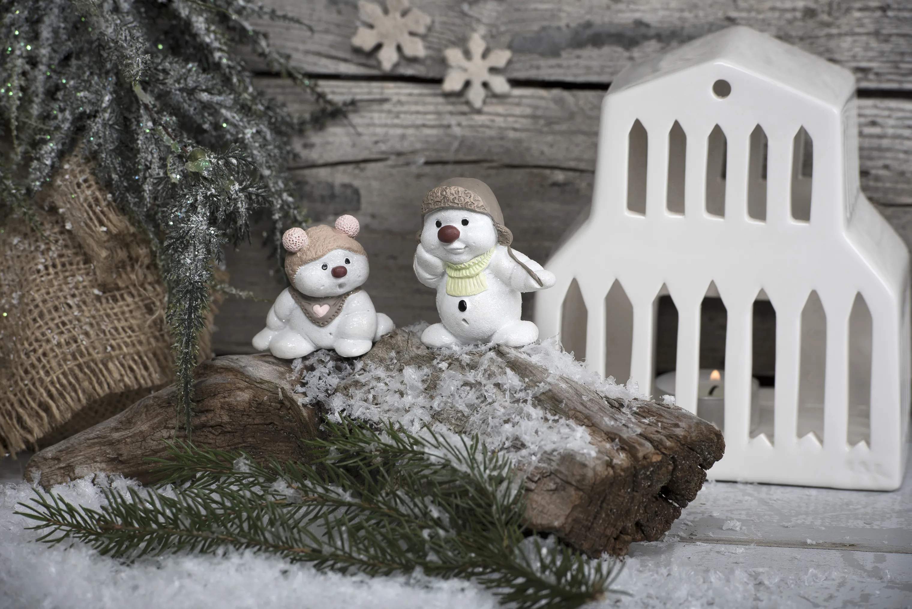 Klarborg Julefigurer Snemænd 2016 - Ejlif & Effi i Hvid, 6 cm, 3