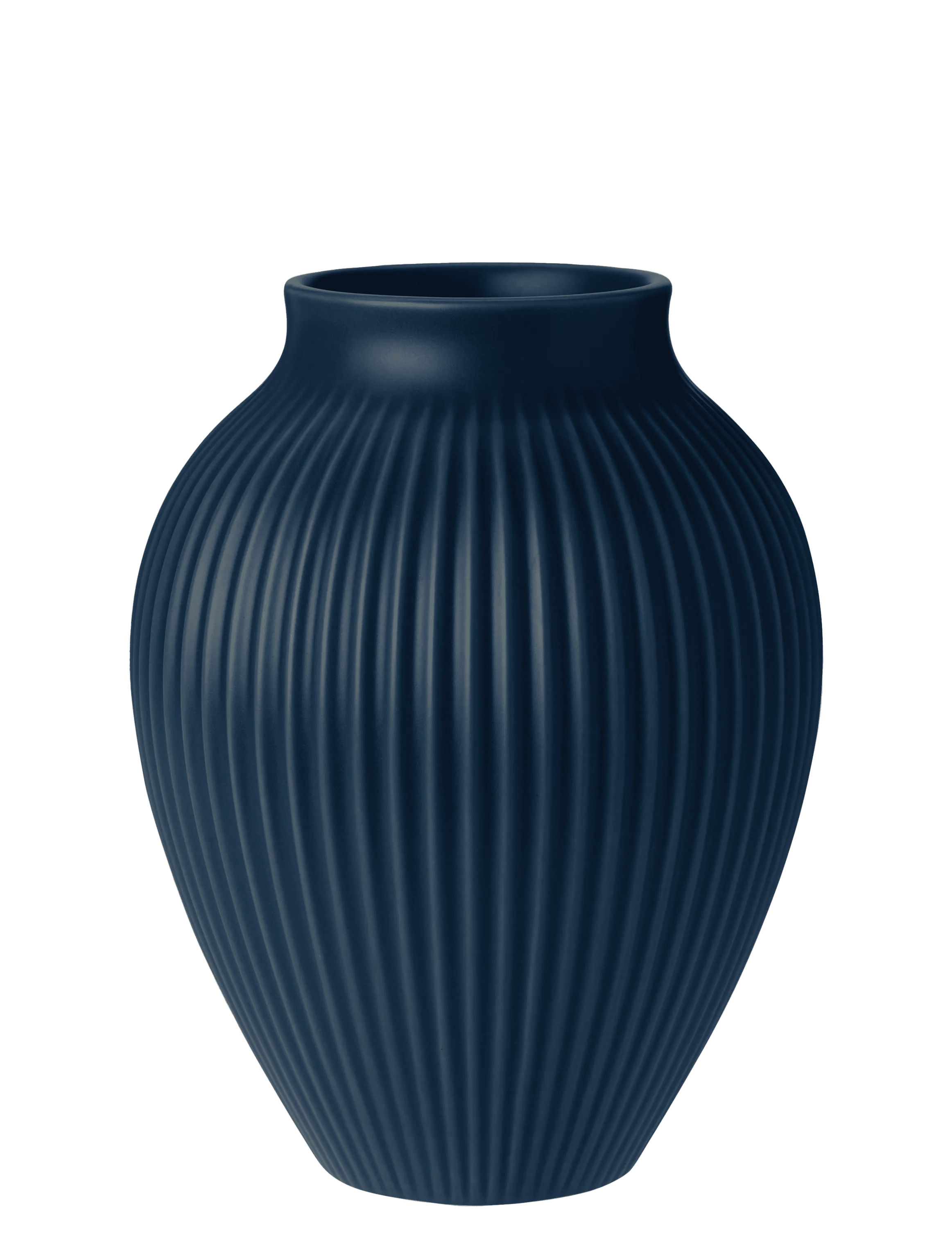 Knabstrup Keramik Vaser Ripple Vase i dark blue, 20 cm, 1