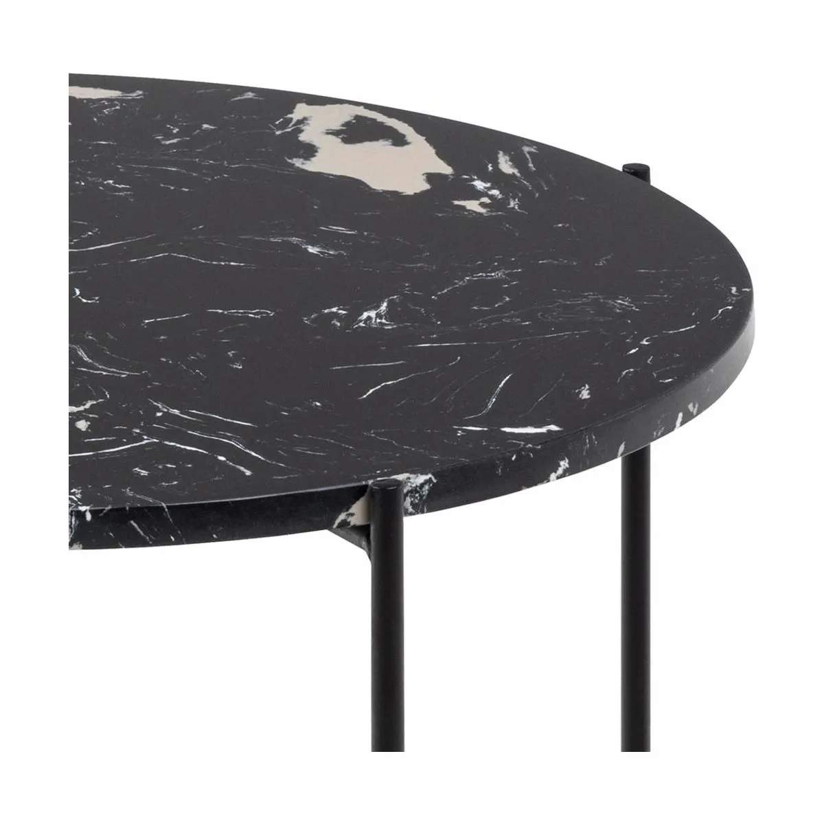 CASA Living Sideborde Avila Hjørnebord i Sort, H40 x Ø52 cm, 4