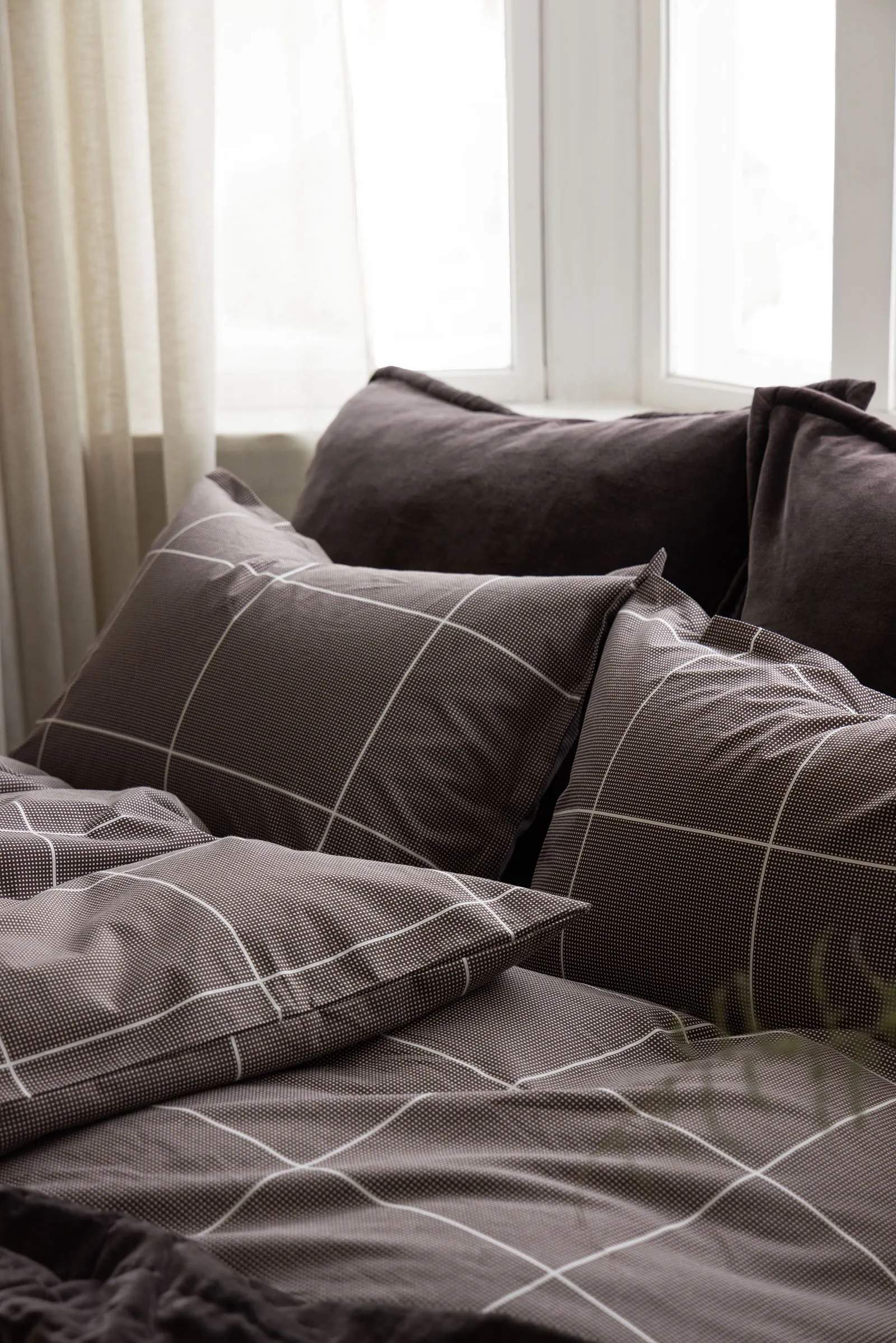 Borås Cotton Sengetøj Billie Sengetøj i Brun, B140 x L200 cm, 2
