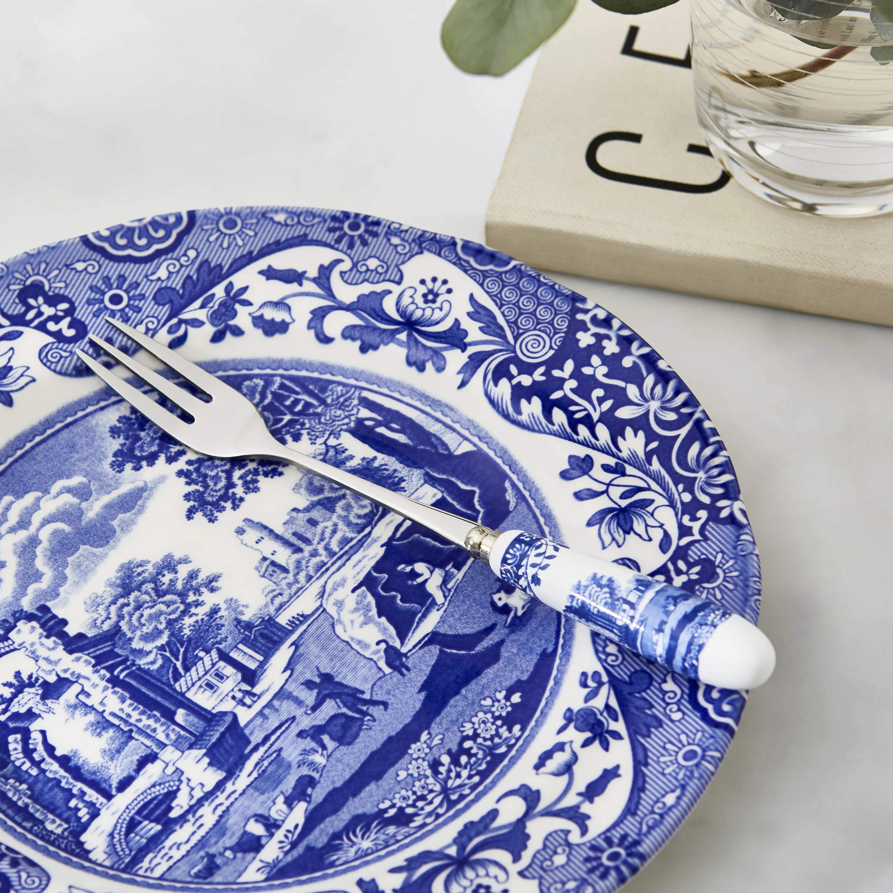 Spode Kagegafler Blue Italian Kagegafler - 6 stk. i Blå/Hvid, 3