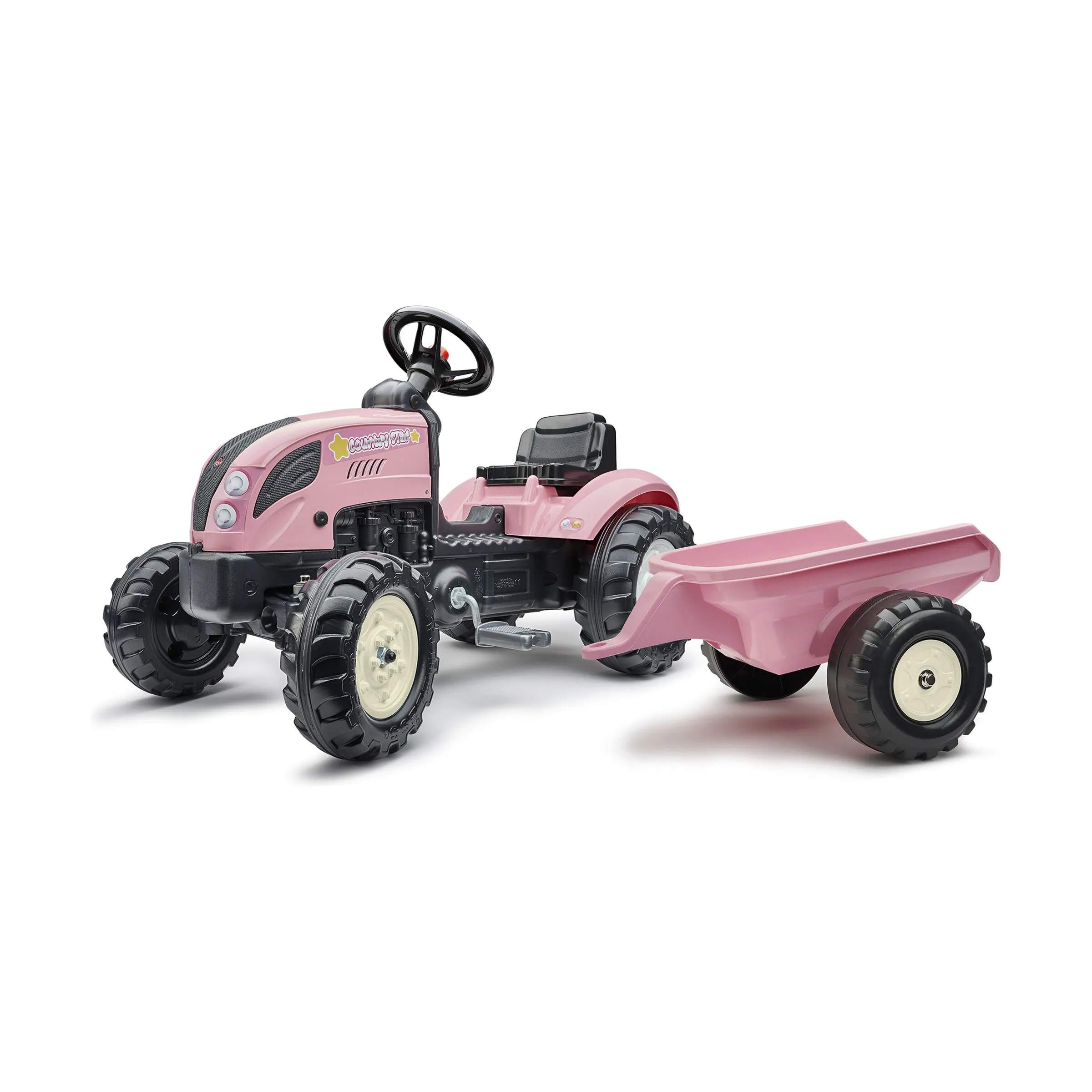 FALK Øvrig udeleg Traktor med trailer i Lyserød/Sort/Hvid, 1