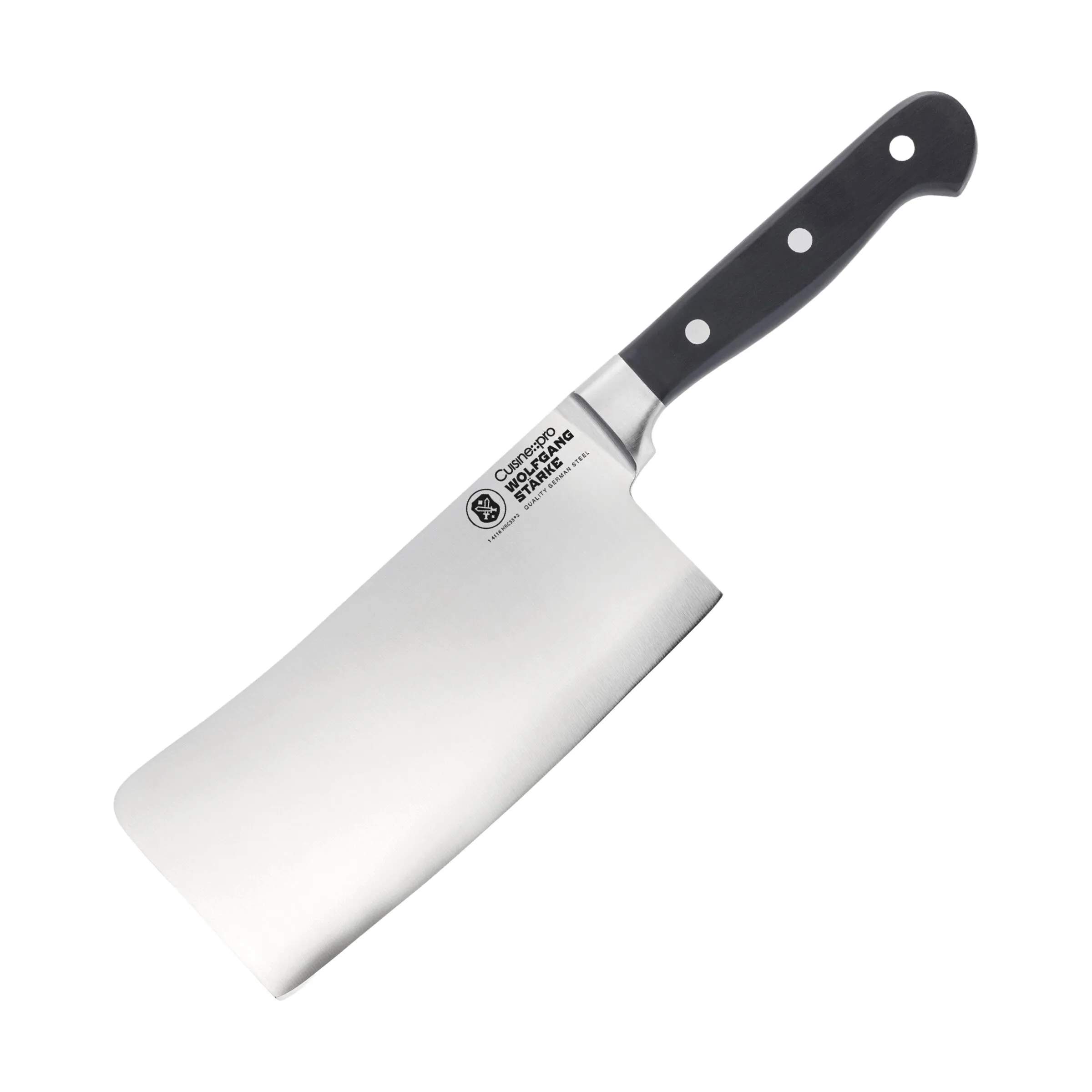 THE CUSTOM CHEF™ Kokkeknive Cuisine::pro® WOLFGANG
STARKE™ WOLFGANG STARKE™ Kødøkse i Sølvfarvet/sort, 1