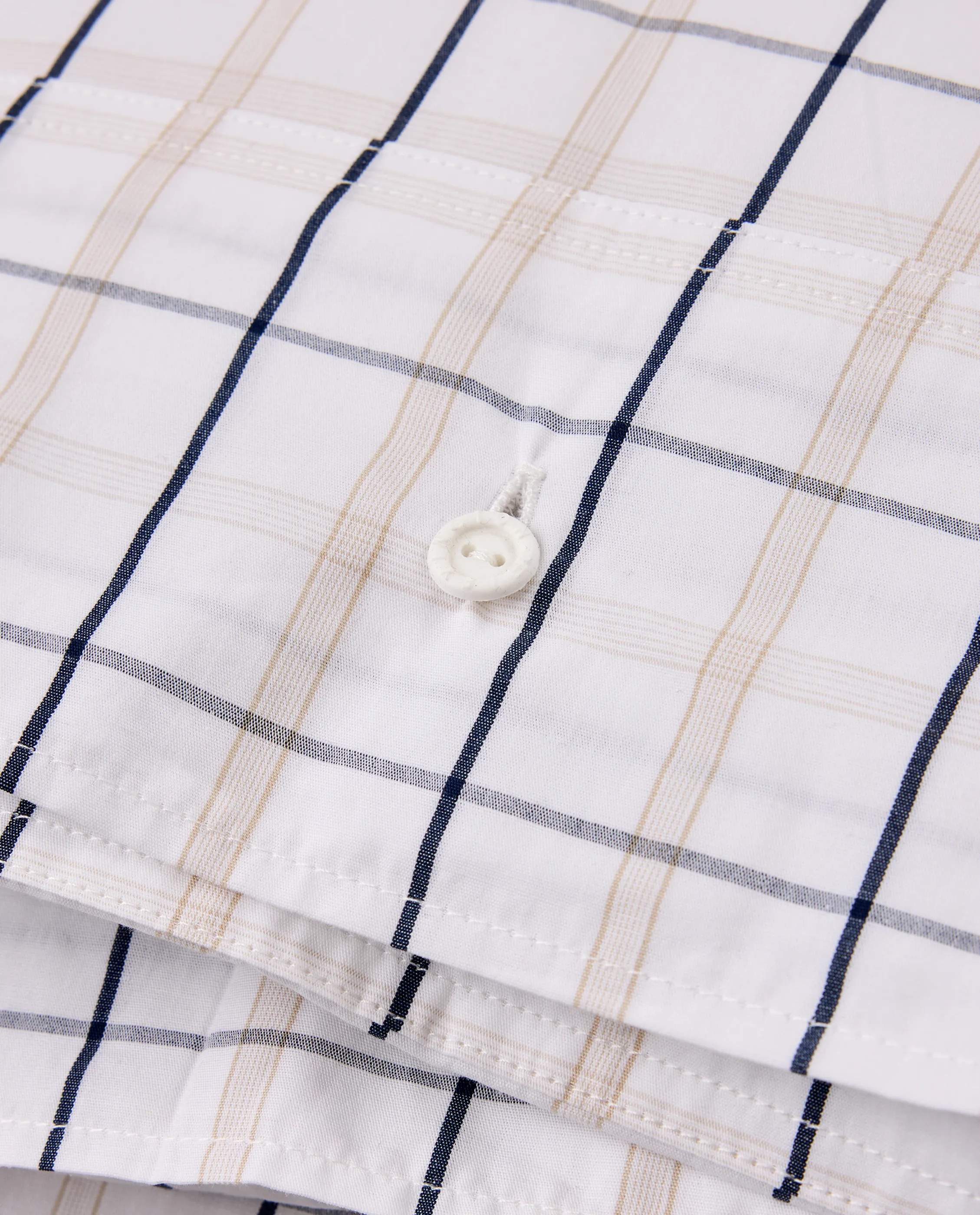 Lexington Sengetøj Icons Checked Dynebetræk i White/Beige/Navy, B140 x L200 cm, 2