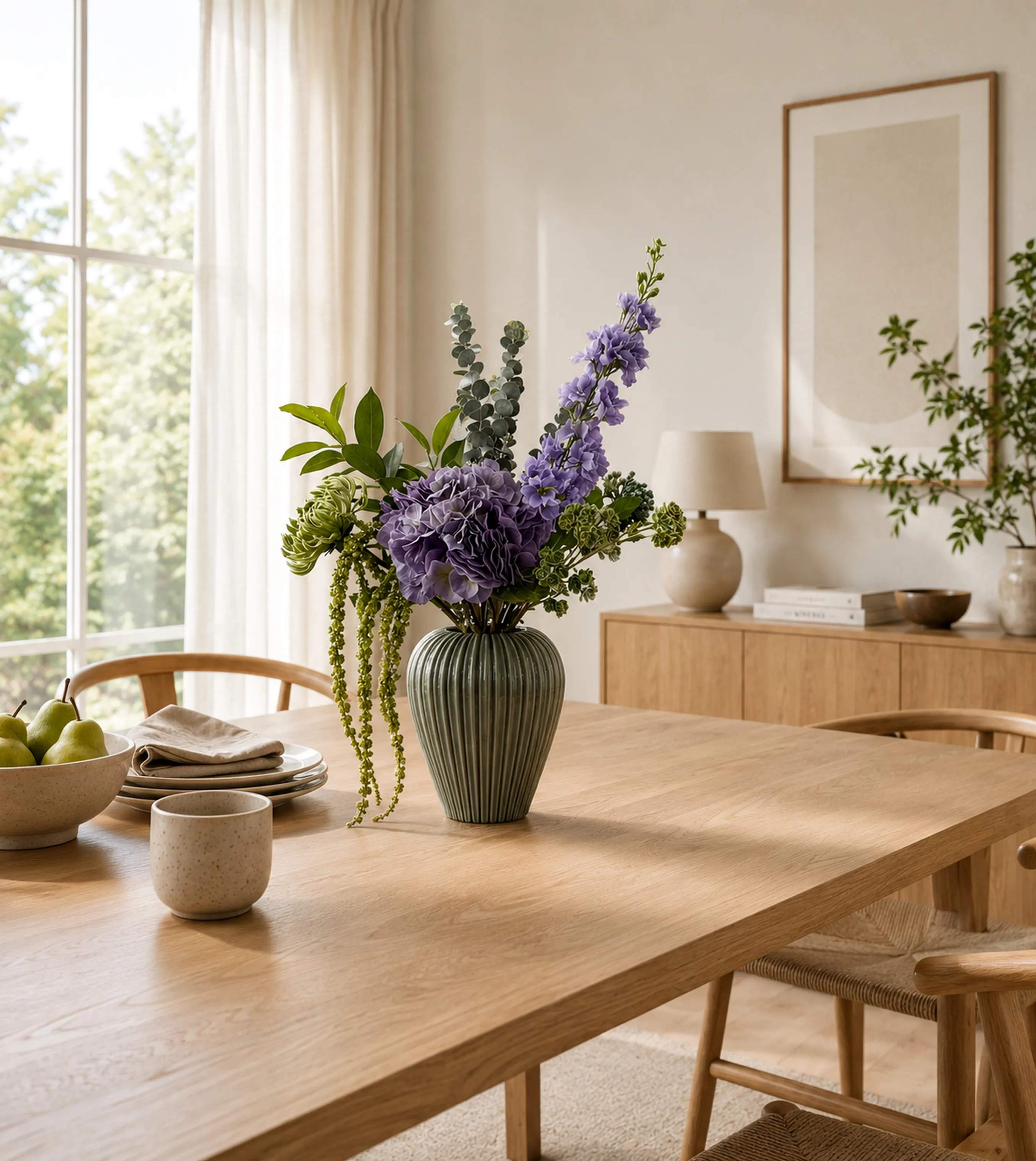 everbloom Kunstige blomster Kunstig Real Touch Blomsterbuket i Lilla, 4
