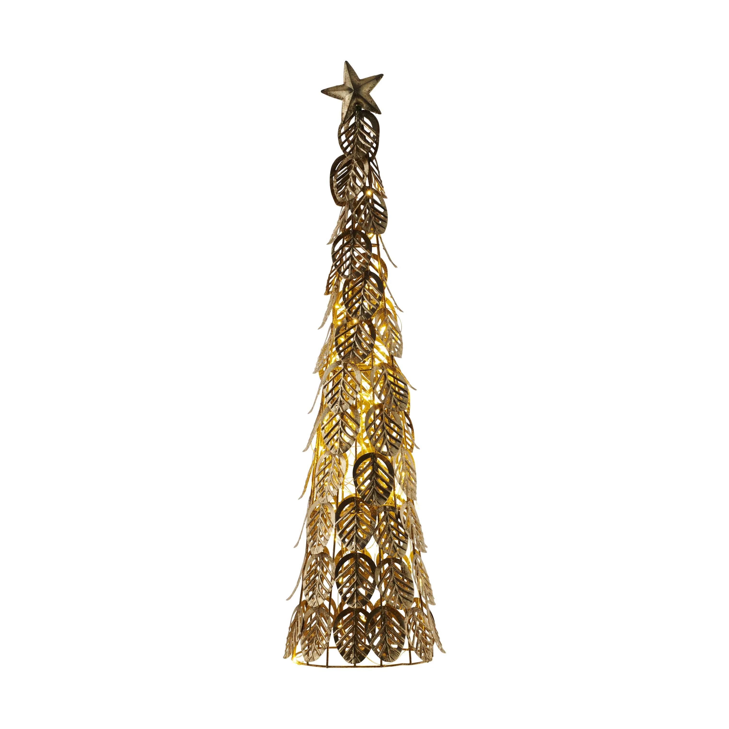 Kirstine LED Deko Juletræ, gold, large
