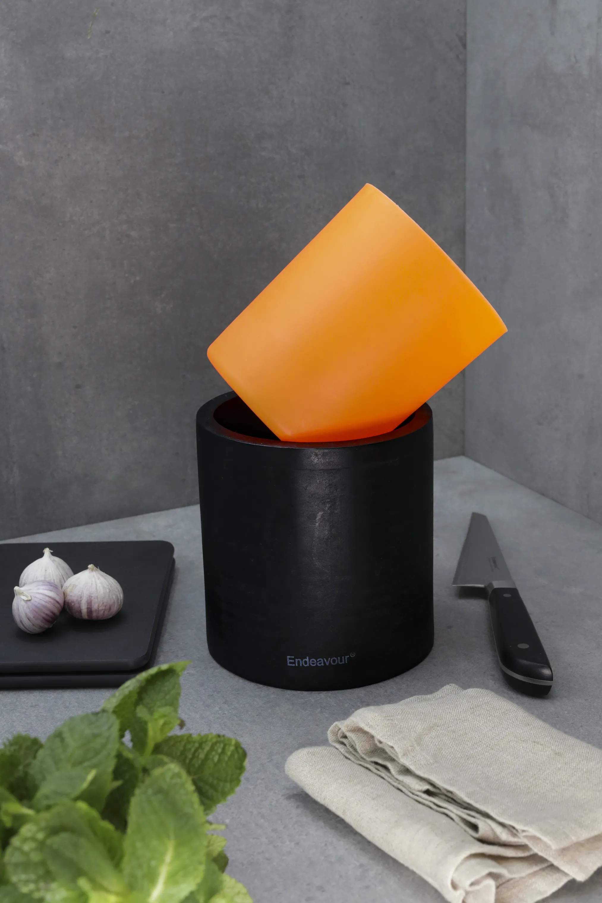 Endeavour Krukker til køkkenredskaber Redskabsholder i orange;sort, 5