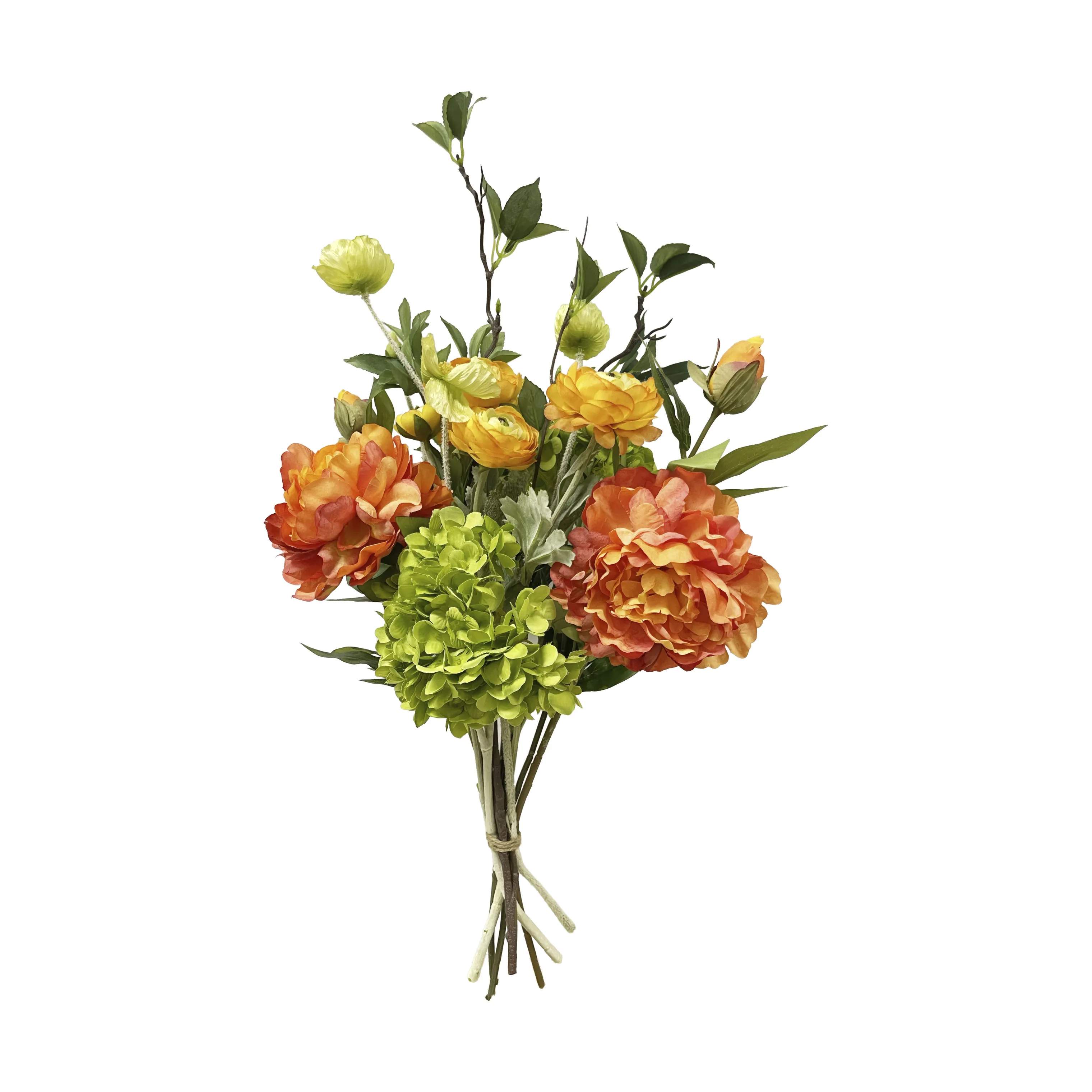 everbloom Kunstige blomster Kunstig Blomsterbuket i Grøn/Orange, 1