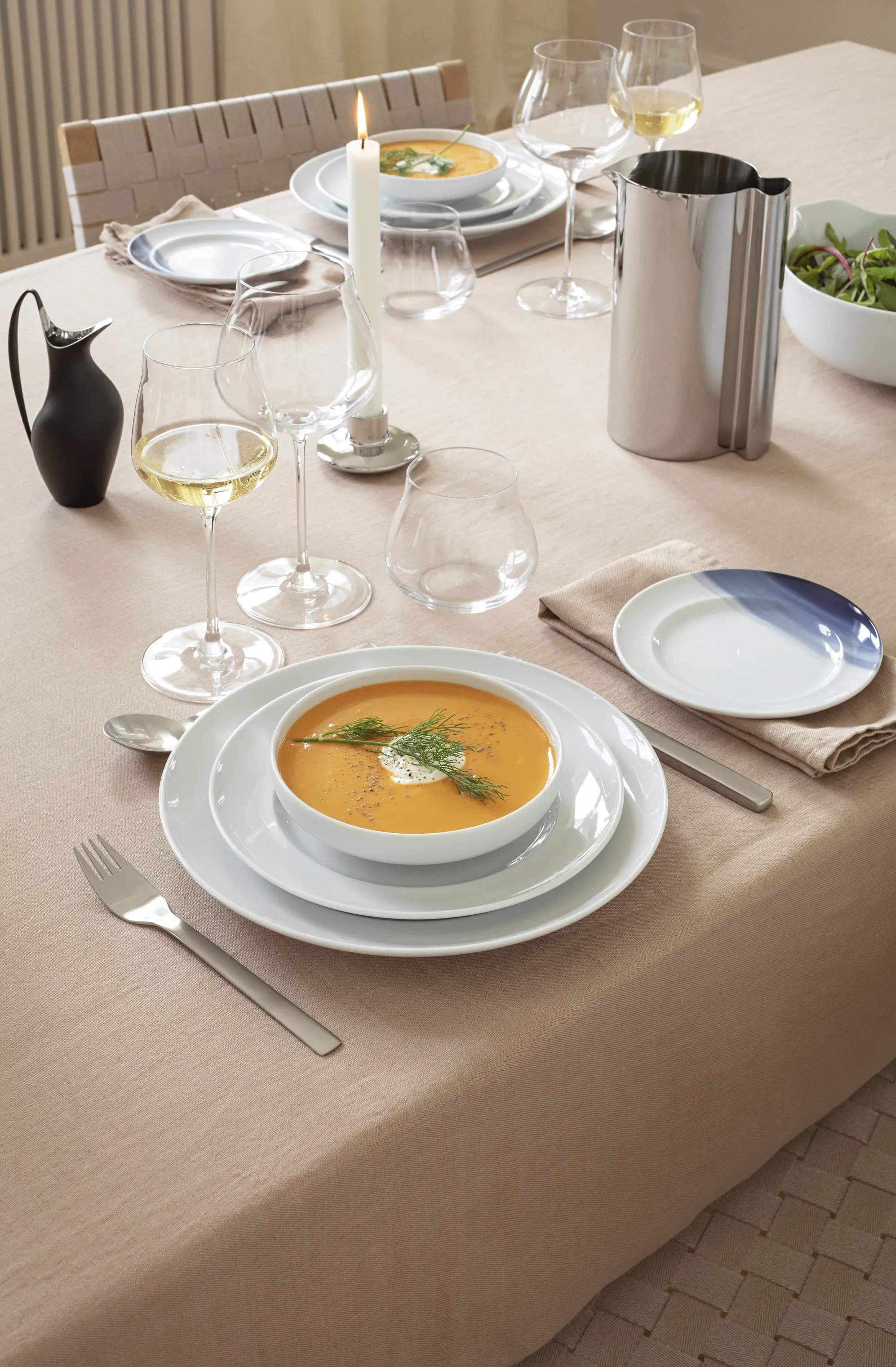 Georg Jensen Middagstallerkener Henning Koppel Koppel Tallerkensæt - 3 stk. i Hvid, 2