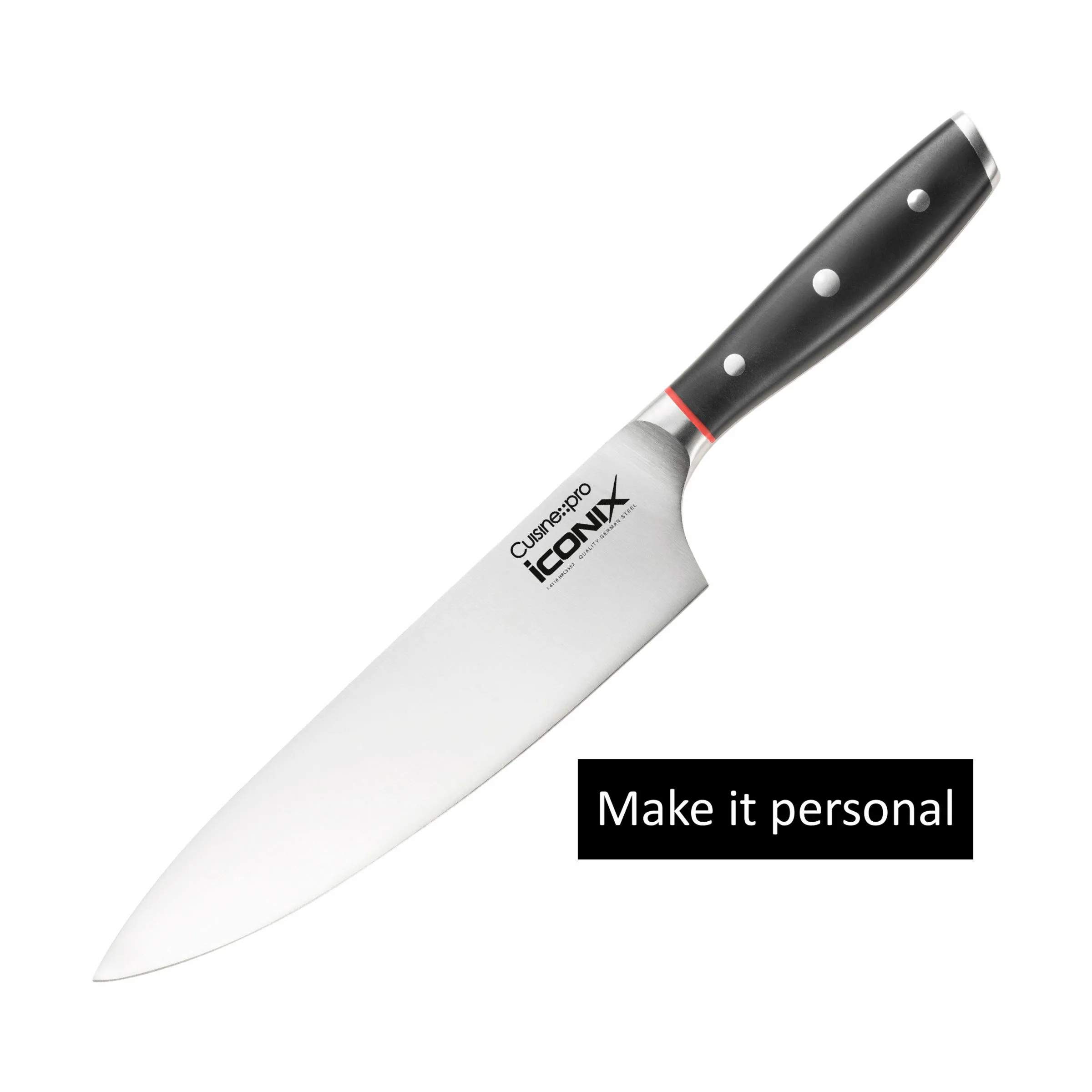 iconiX™ Kokkekniv, sølvfarvet/sort, large
