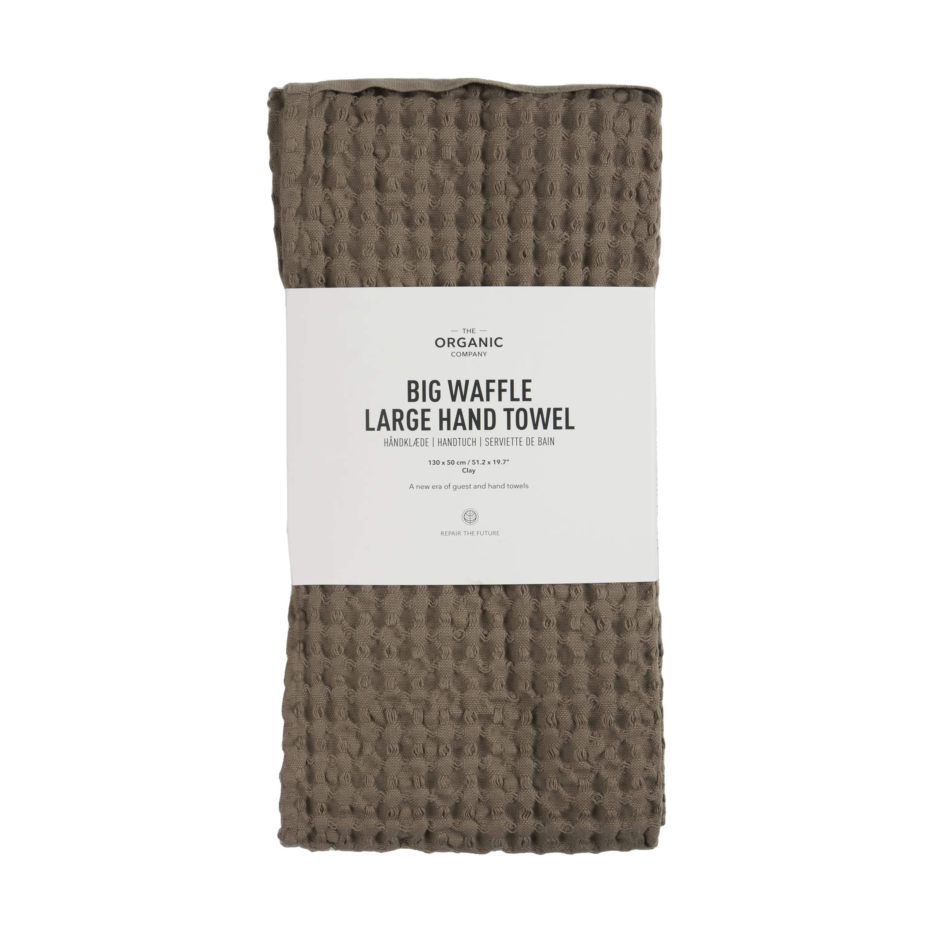 The Organic Company Håndklæder Big Waffle Vaffel Håndklæde i Ler, B50 x L130 cm, 3