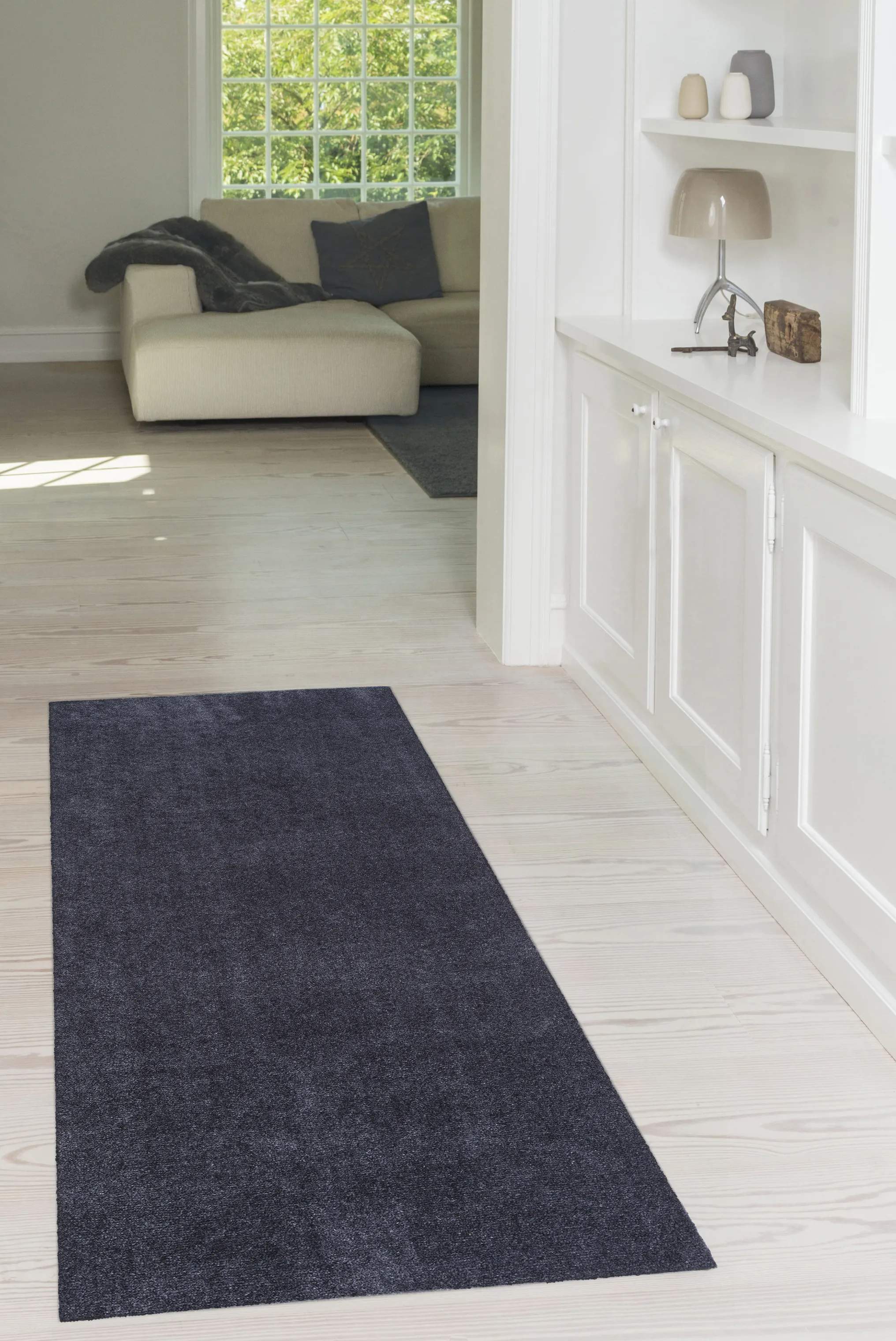 Tica Copenhagen Dørmåtter Uni Color Gulvmåtte i Grå, B67 x L150 cm, 4