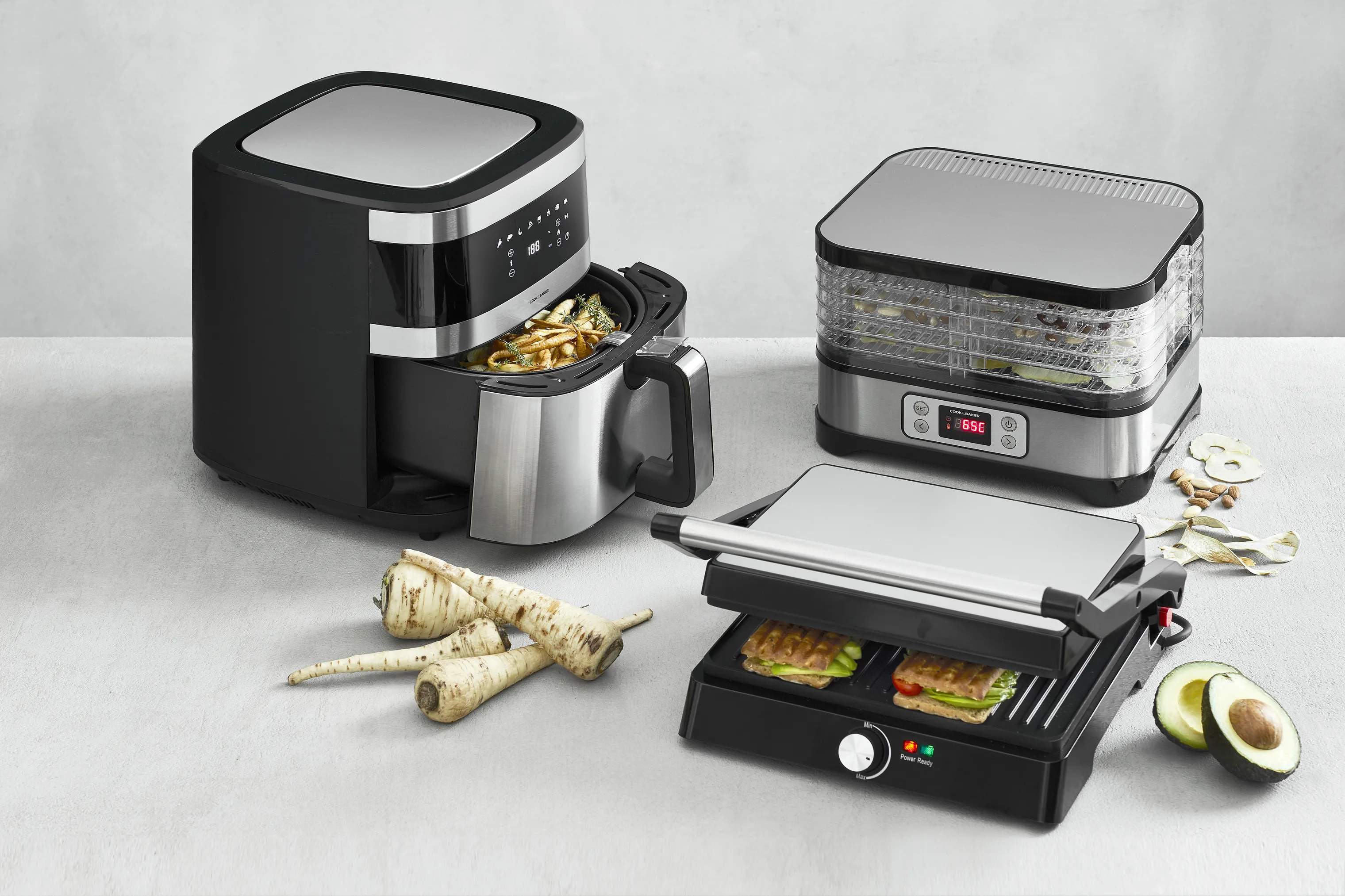 Cook & Baker Bordgrill Paninigrill i Sort/sølvfarvet, 3