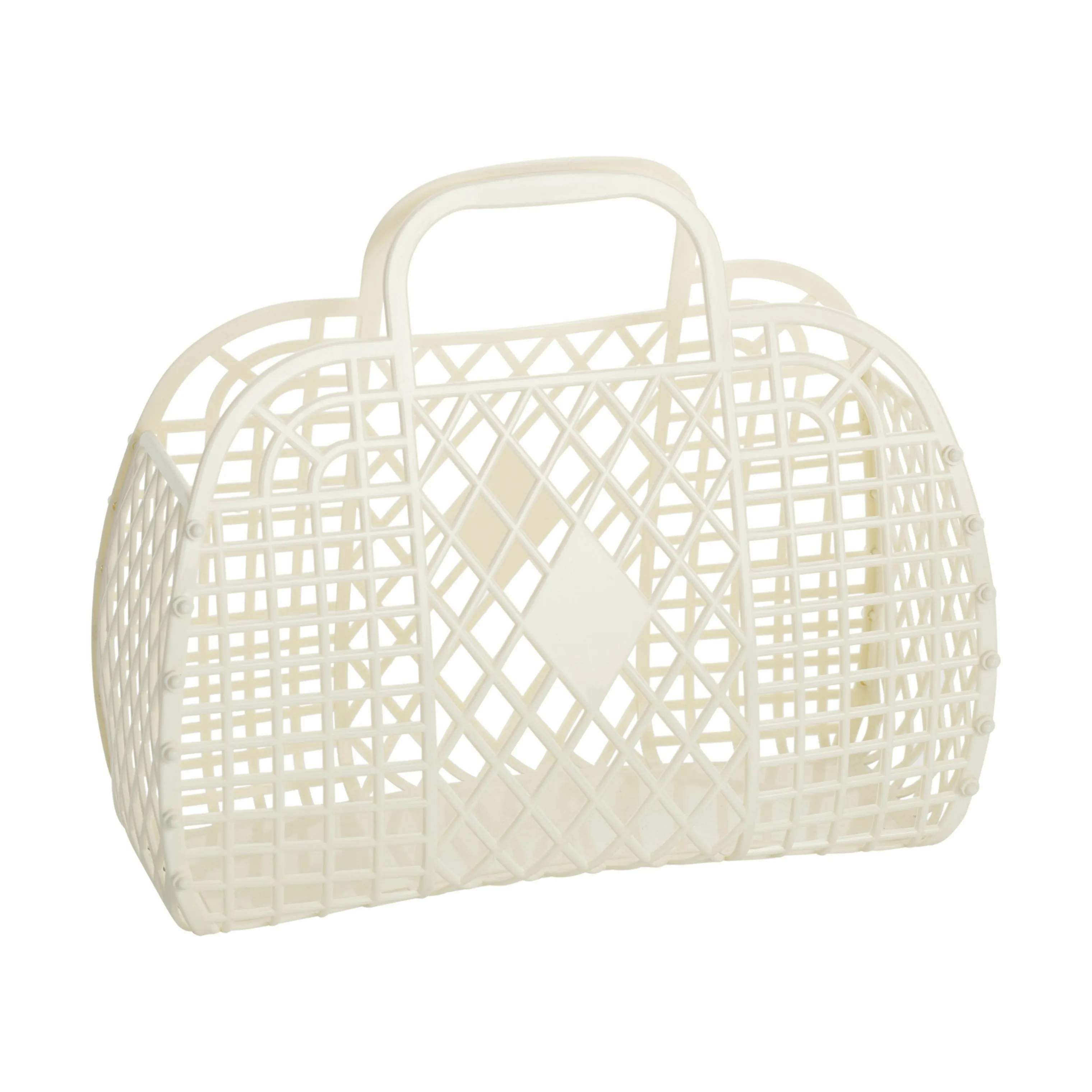 Retro Basket, cream, large