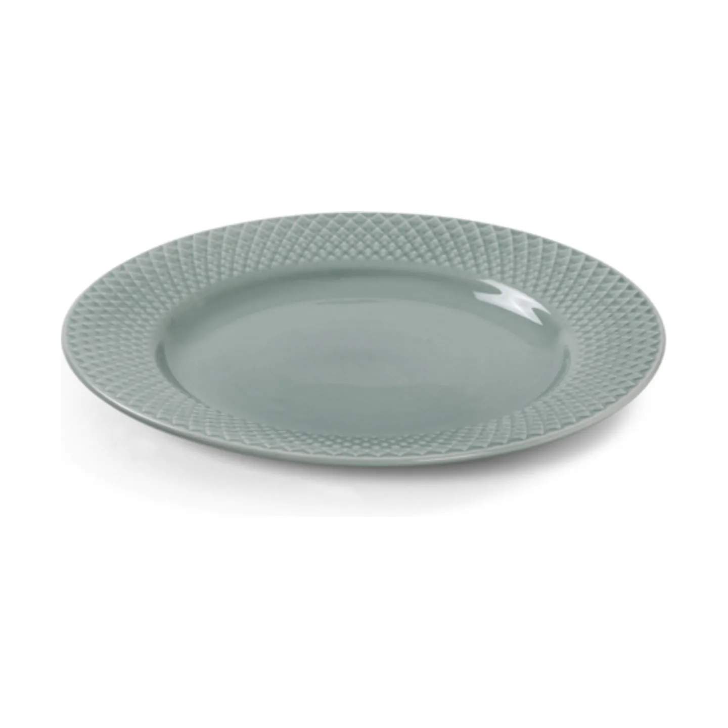 Lyngby Porcelæn Frokosttallerkener Rhombe Earth Frokosttallerken i Moss, 4