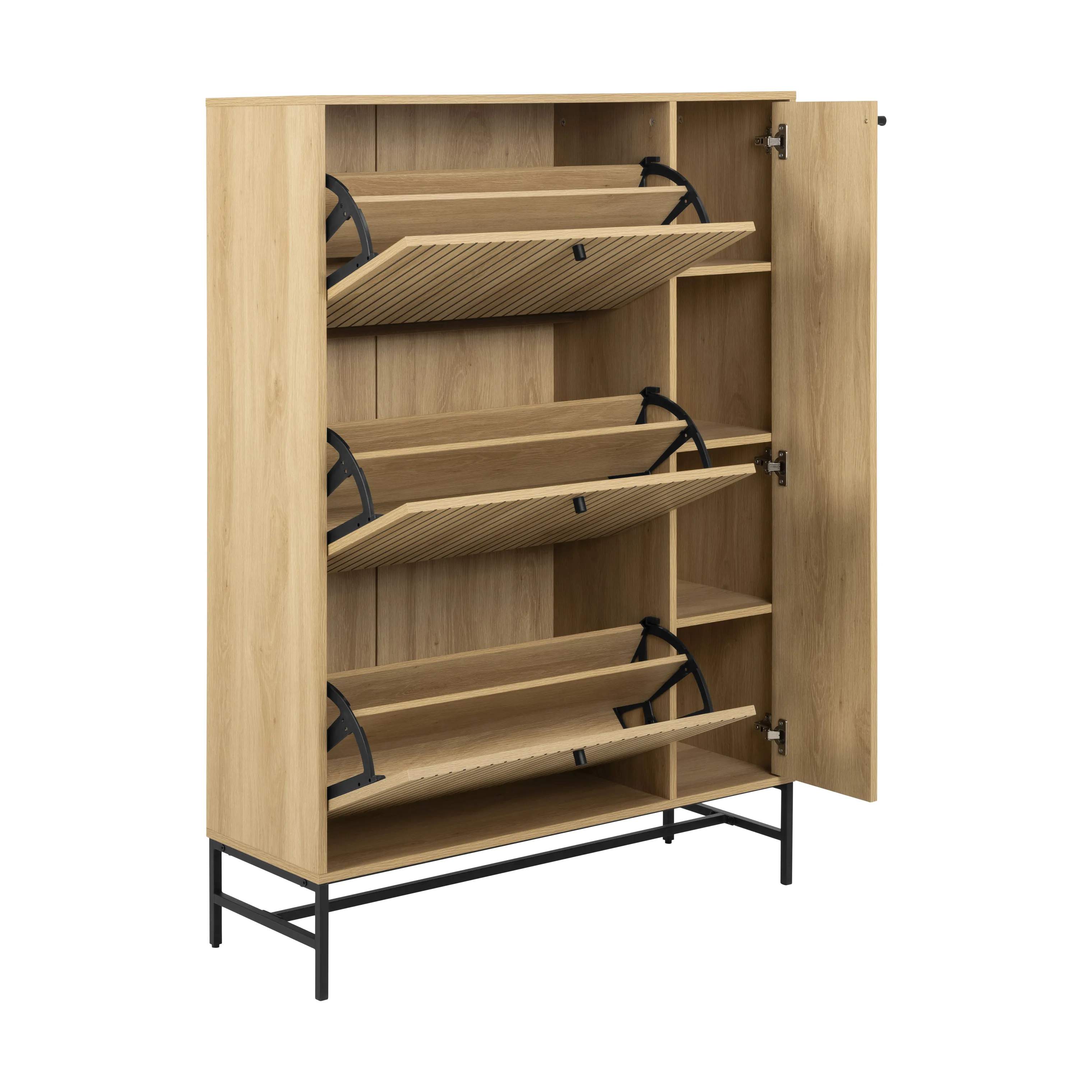 CASA Living Skabe Albany Skoskab i Natur, H140,4 x B98,7 cm, 4