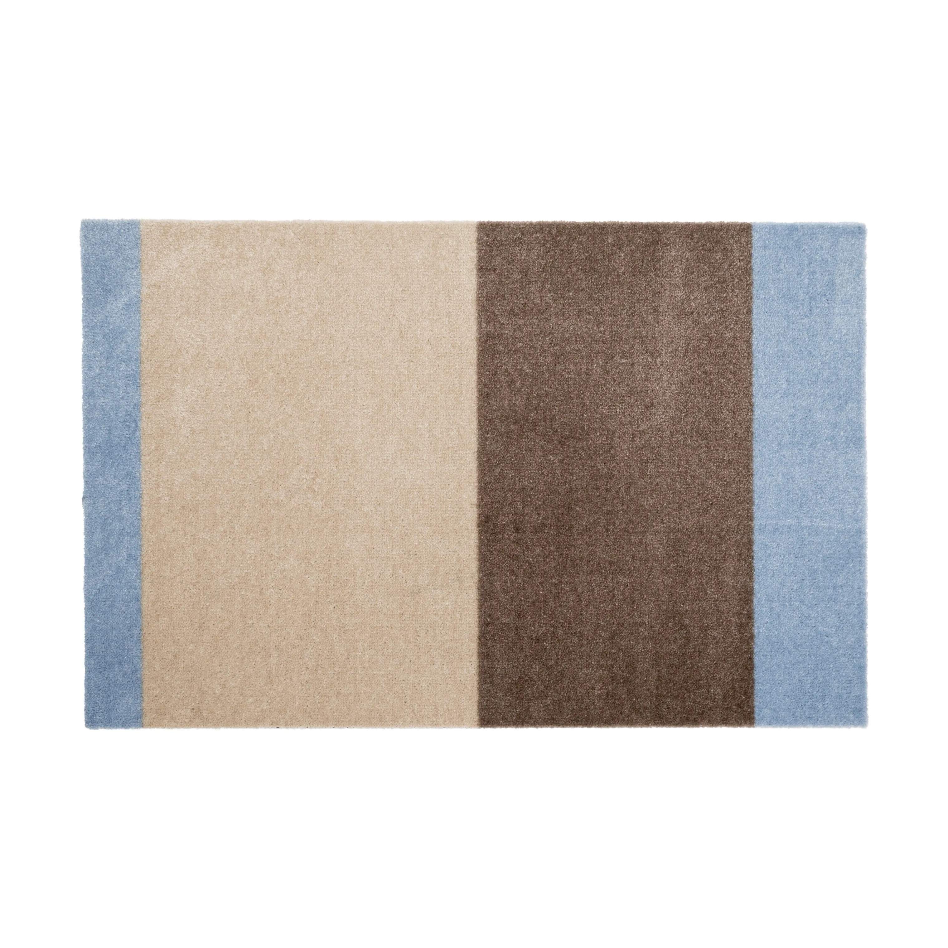 Stripes Horisontal Gulvmåtte, ivory/sand/blå, large