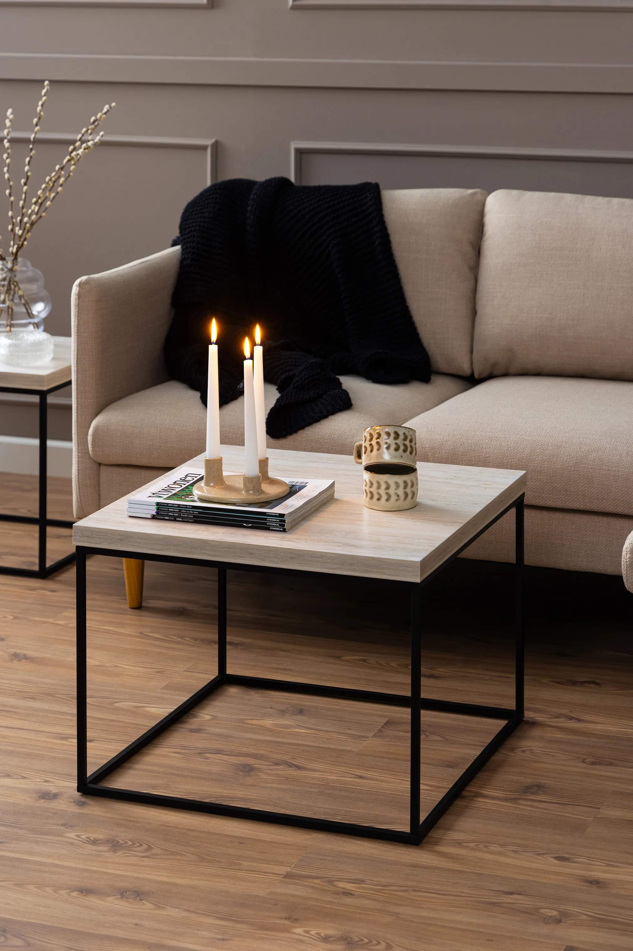 CASA Living Sofaborde Barossa Sofabord i Beige, B60 x L60 cm, 2