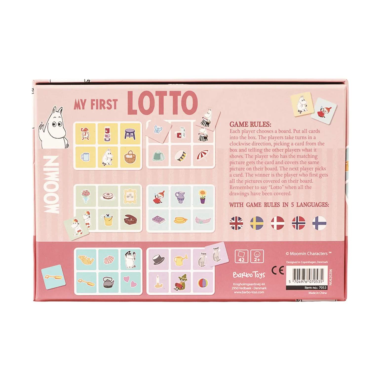 Barbo Toys Spil Moomin Huskespil - Mit første lotto i Multifarvet, 3