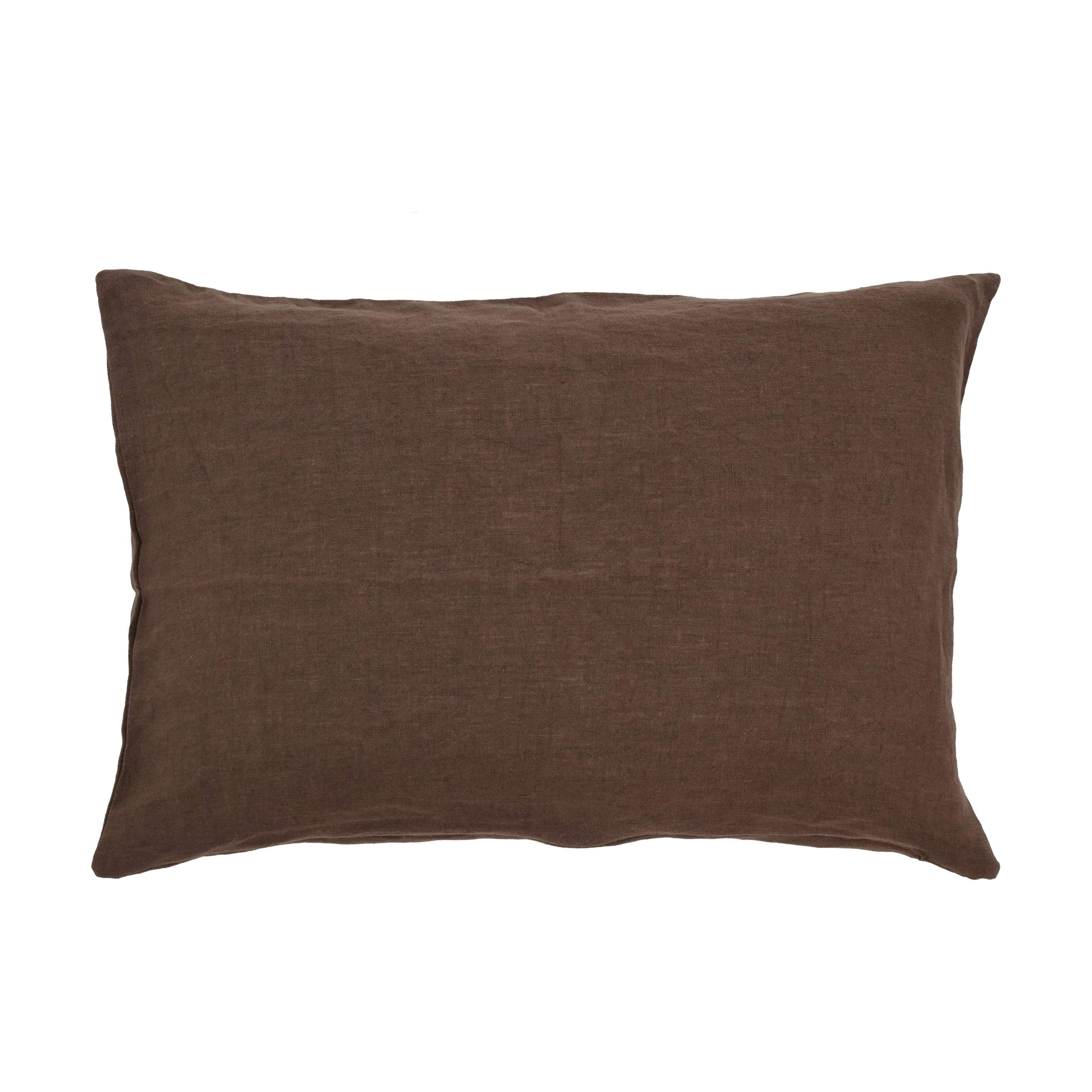 Linen Pude, coffee brown, large