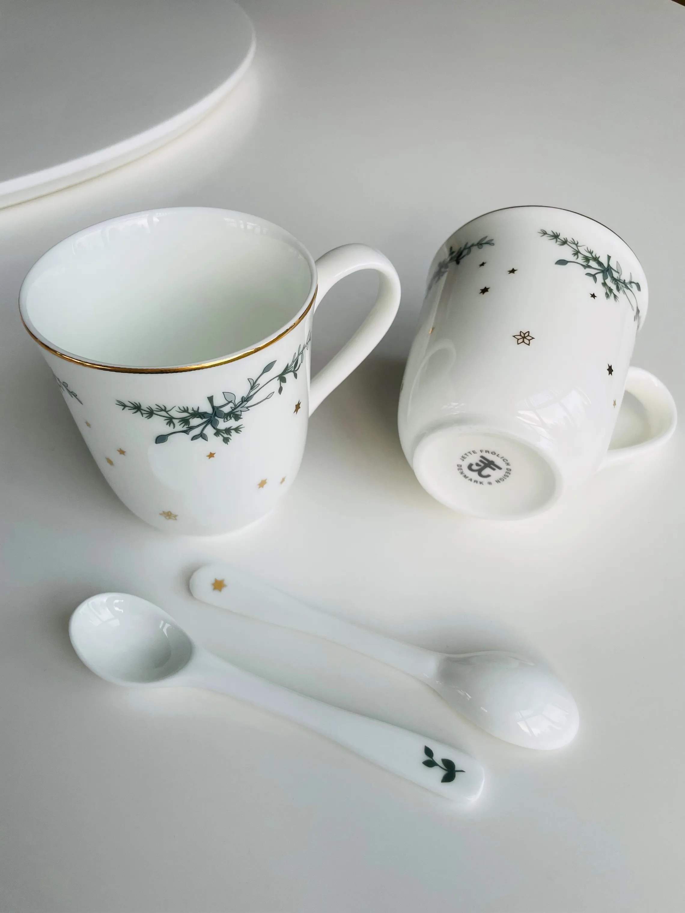 Jette Frölich Design Kaffe- og teskeer Vinterstjerner Teske - 2 stk. i Grøn/guldfarvet, 2