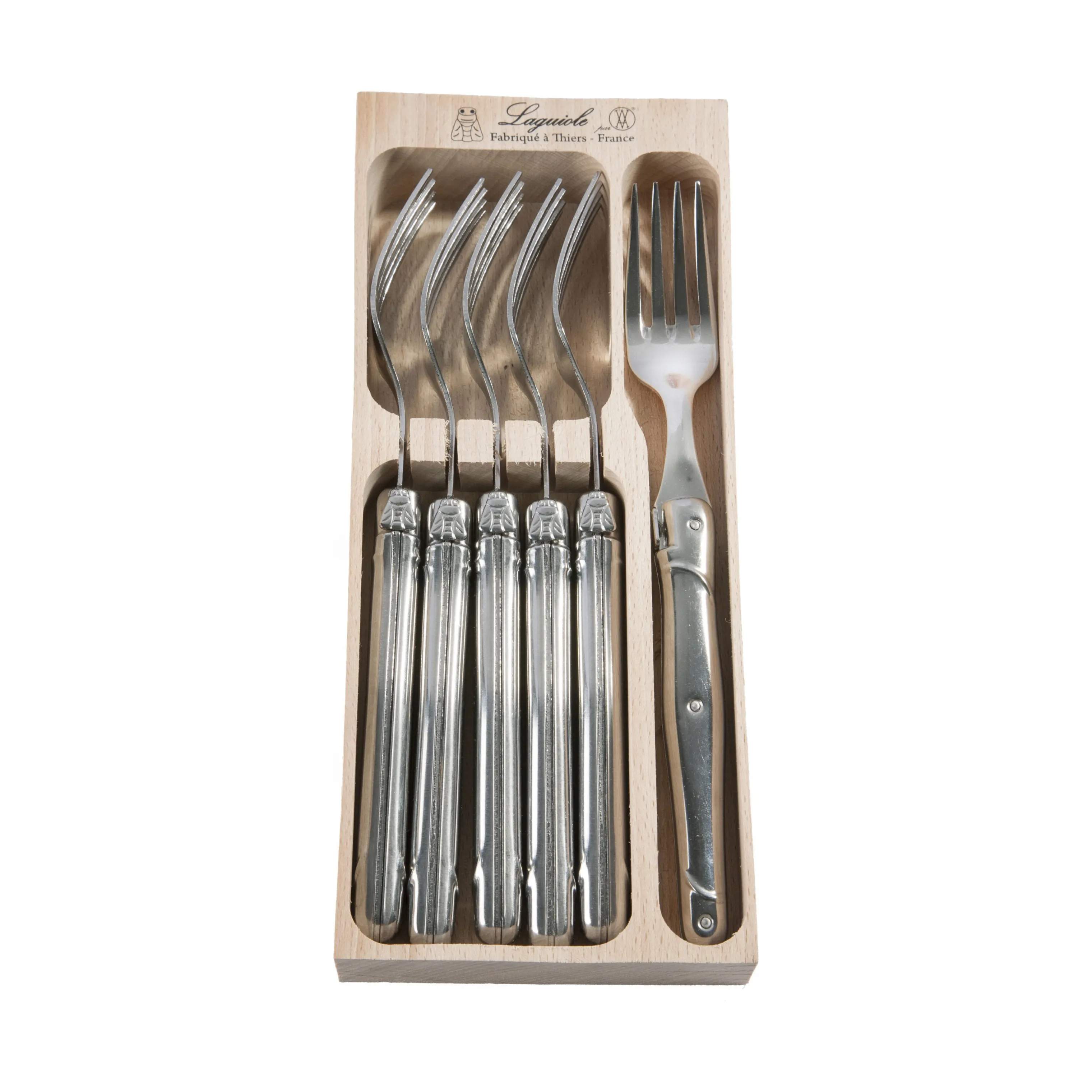 Laguiole Bordgafler Gaffel - 6 stk. i Blank/Stål, 1