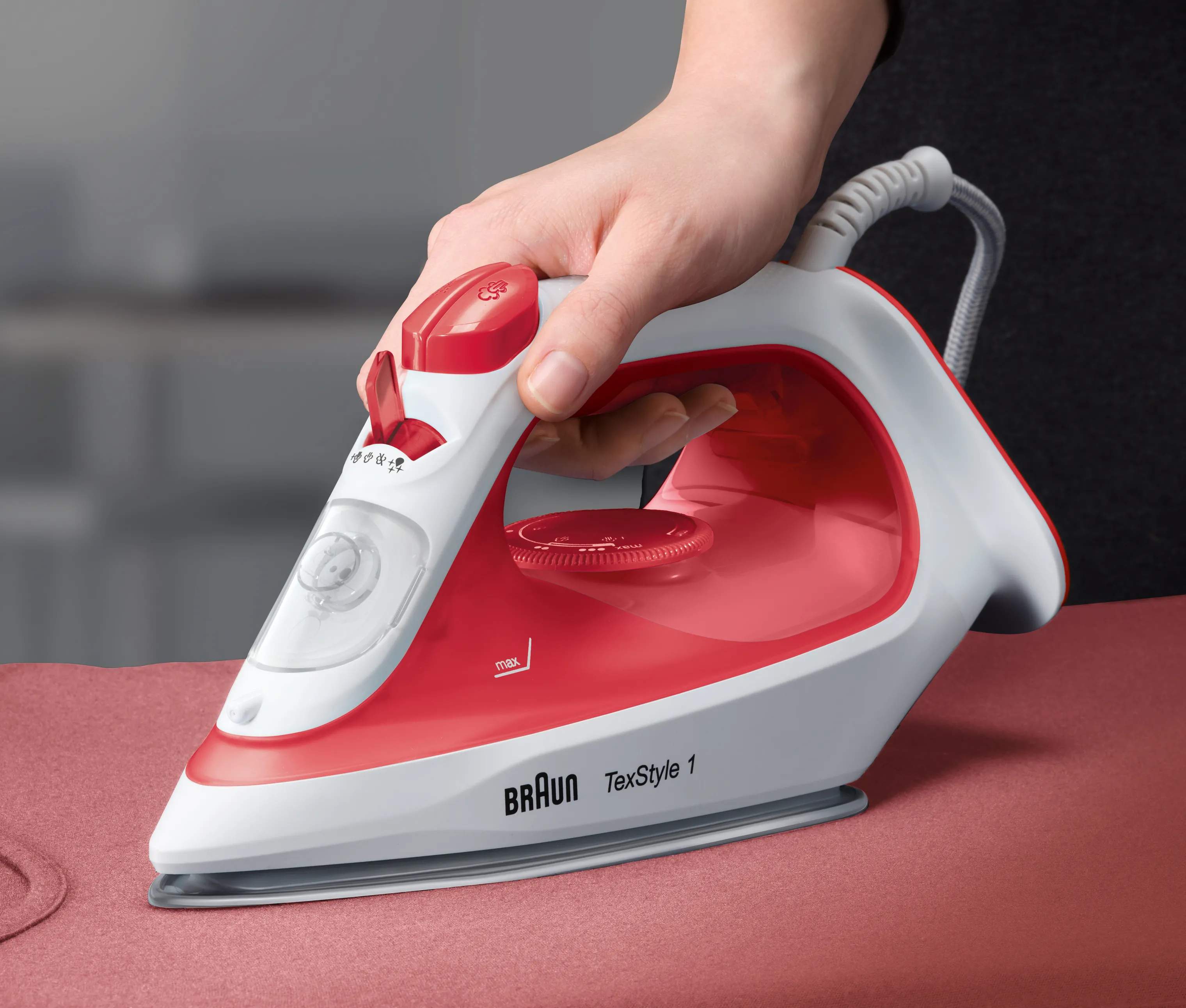 Braun Strygejern Strygejern TexStyle 1 SI1019RD i Rød/Hvid, 2