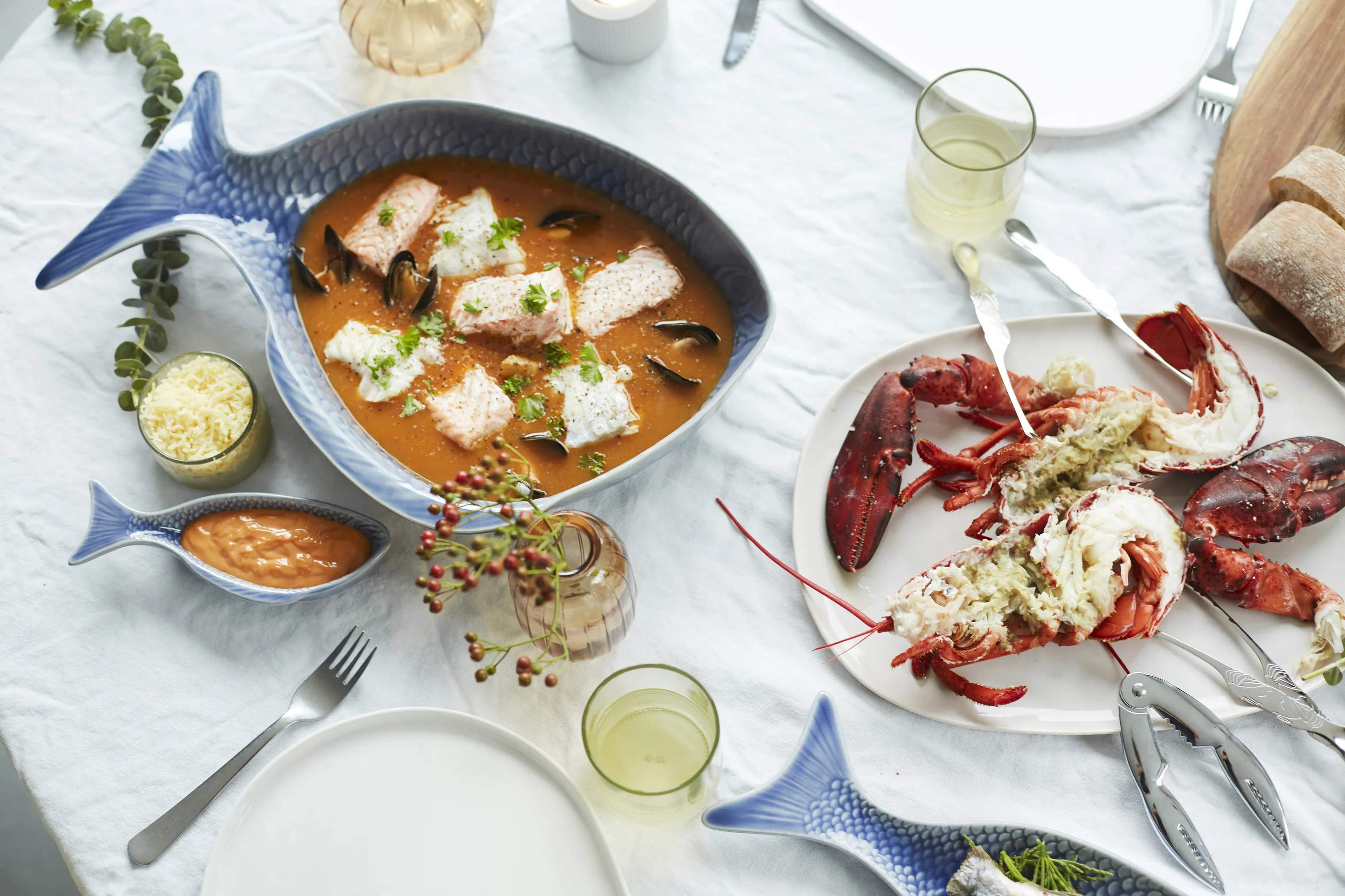 Point Virgule Serveringsskåle Fiskeskål i Blå, 3