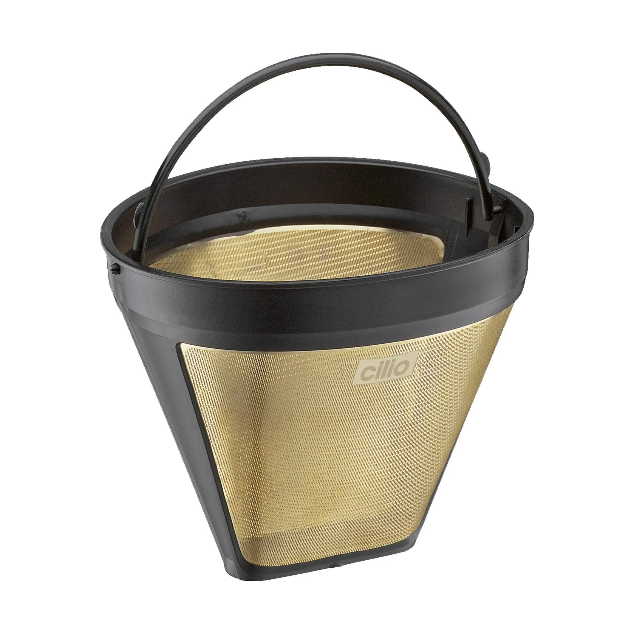 Kaffefilter, guld/sort, large