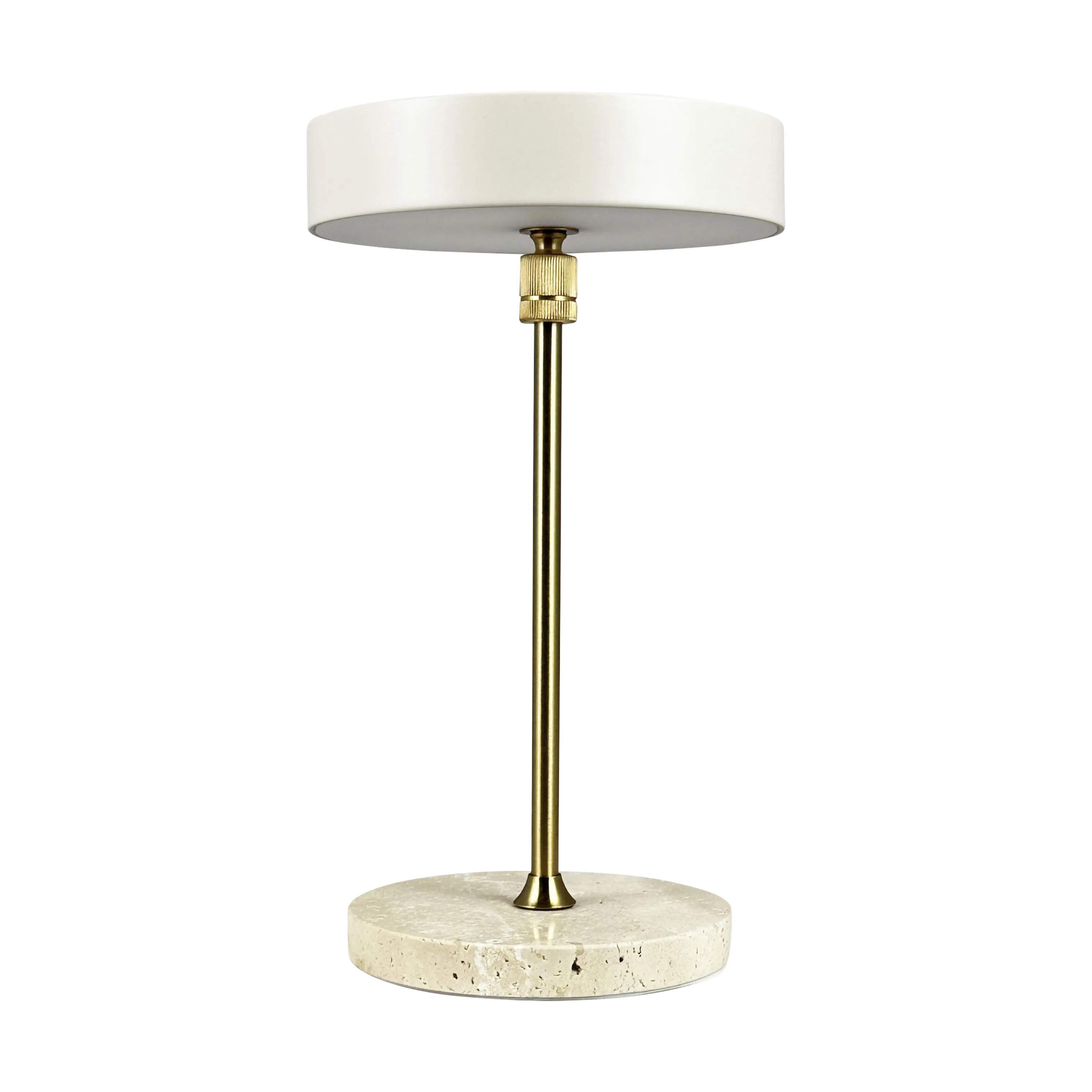 Dyberg Larsen Bordlamper Moonlight Bordlampe i Beige/ Travertin/ Messing, 1