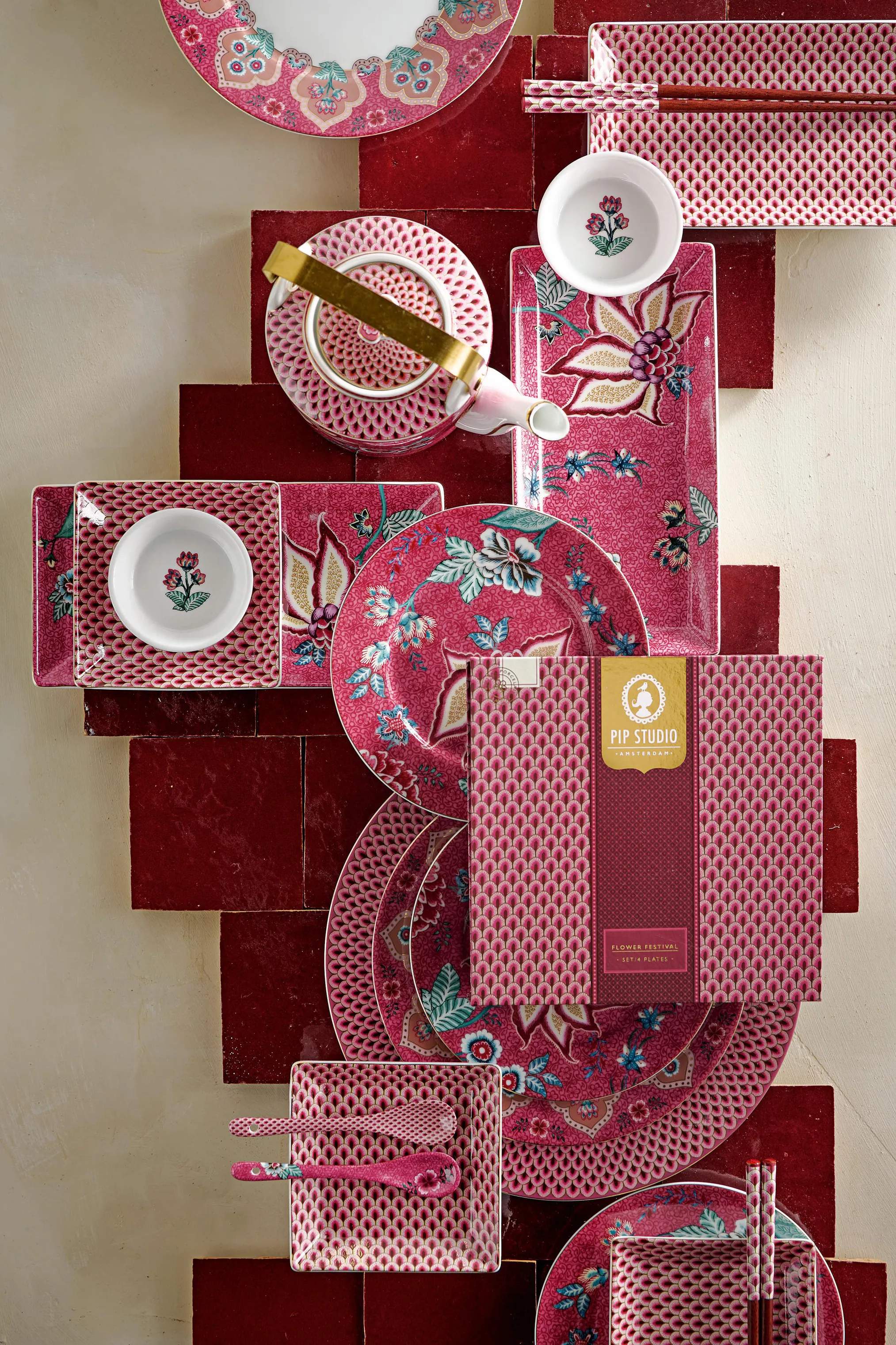 PIP Studio Tekander Flower Festival Tekande i Pink, 5