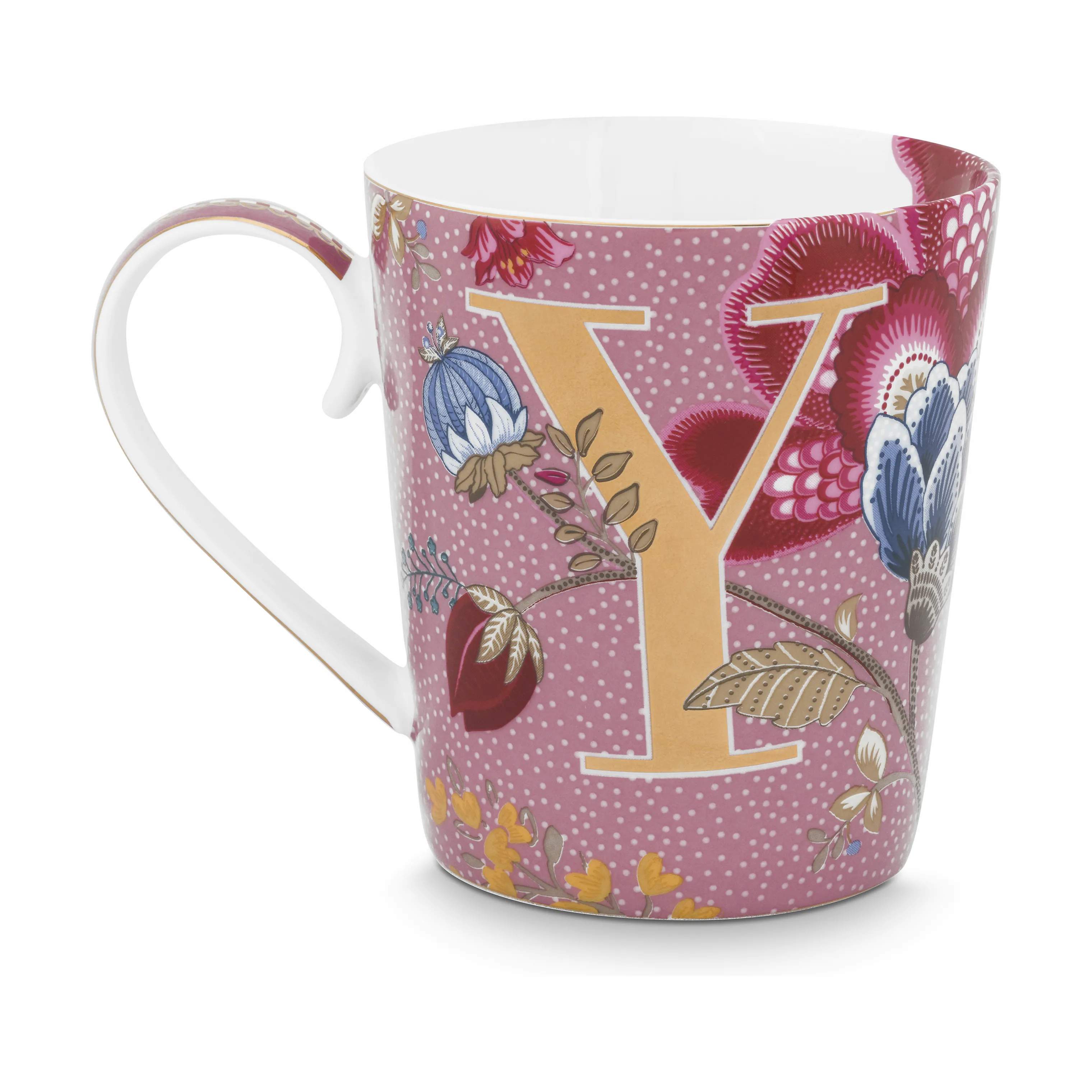 Floral Fantasy Alfabet Krus - Y, porcelæn, large