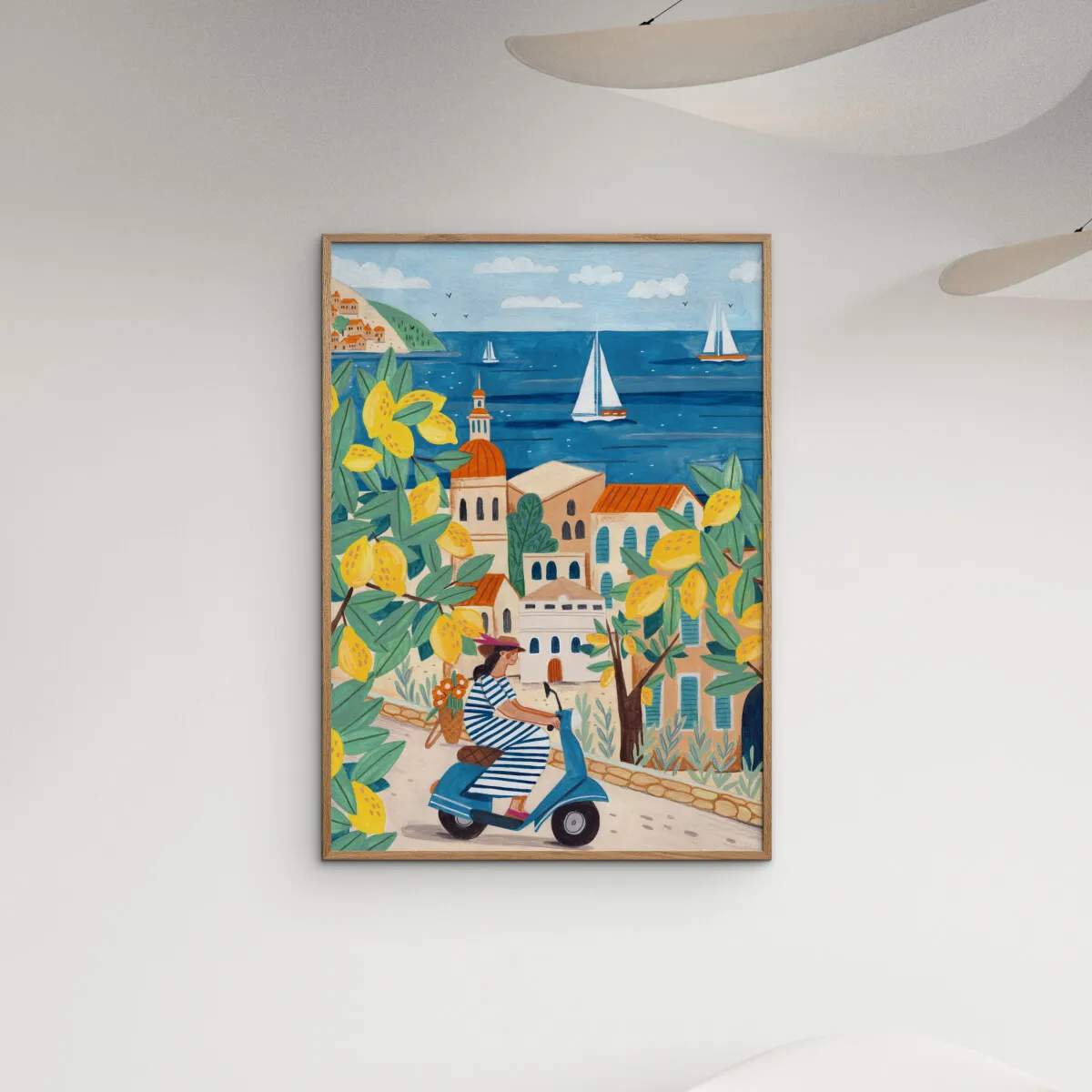 Poster&Frame Plakater Plakat - Woman on the coast i B50 x L70 cm, 2