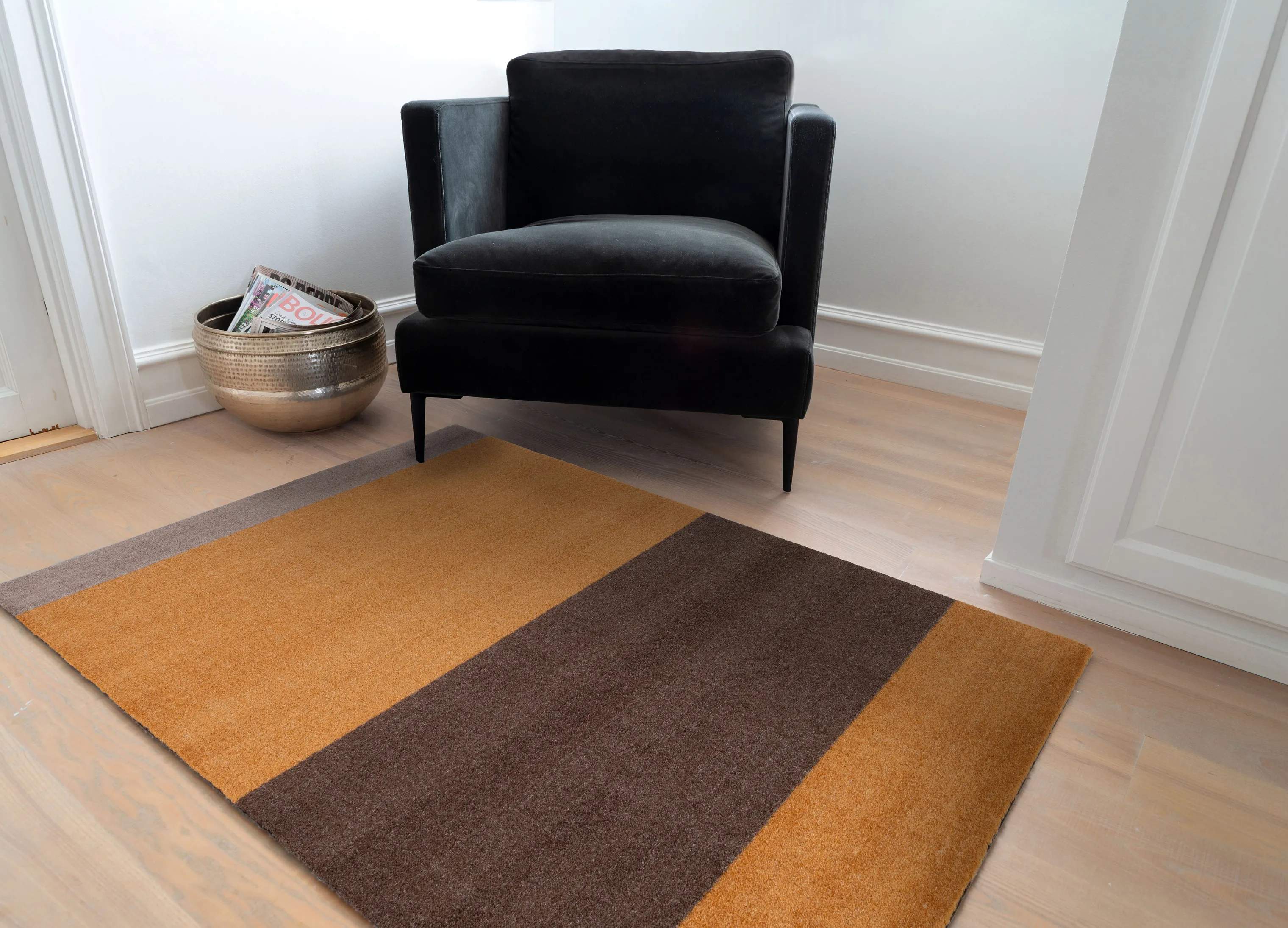 Tica Copenhagen Gulvtæpper Stripes Horisontal Gulvtæppe i Dijon/brun/sand, B90 x L130 cm, 2