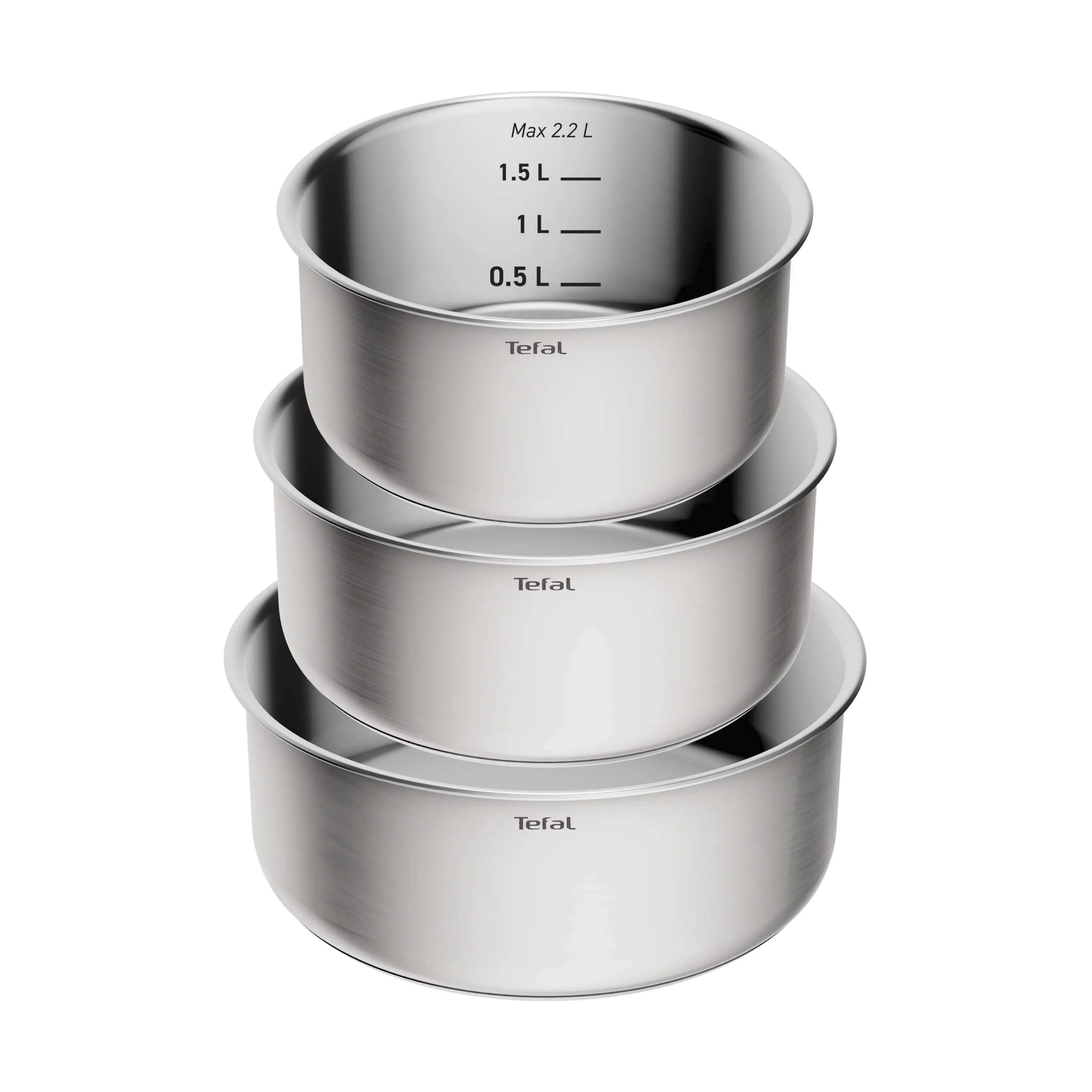 Tefal Grydesæt Ingenio Emotion Plus SS Grydesæt - 4 dele i Sølvfarvet, 4