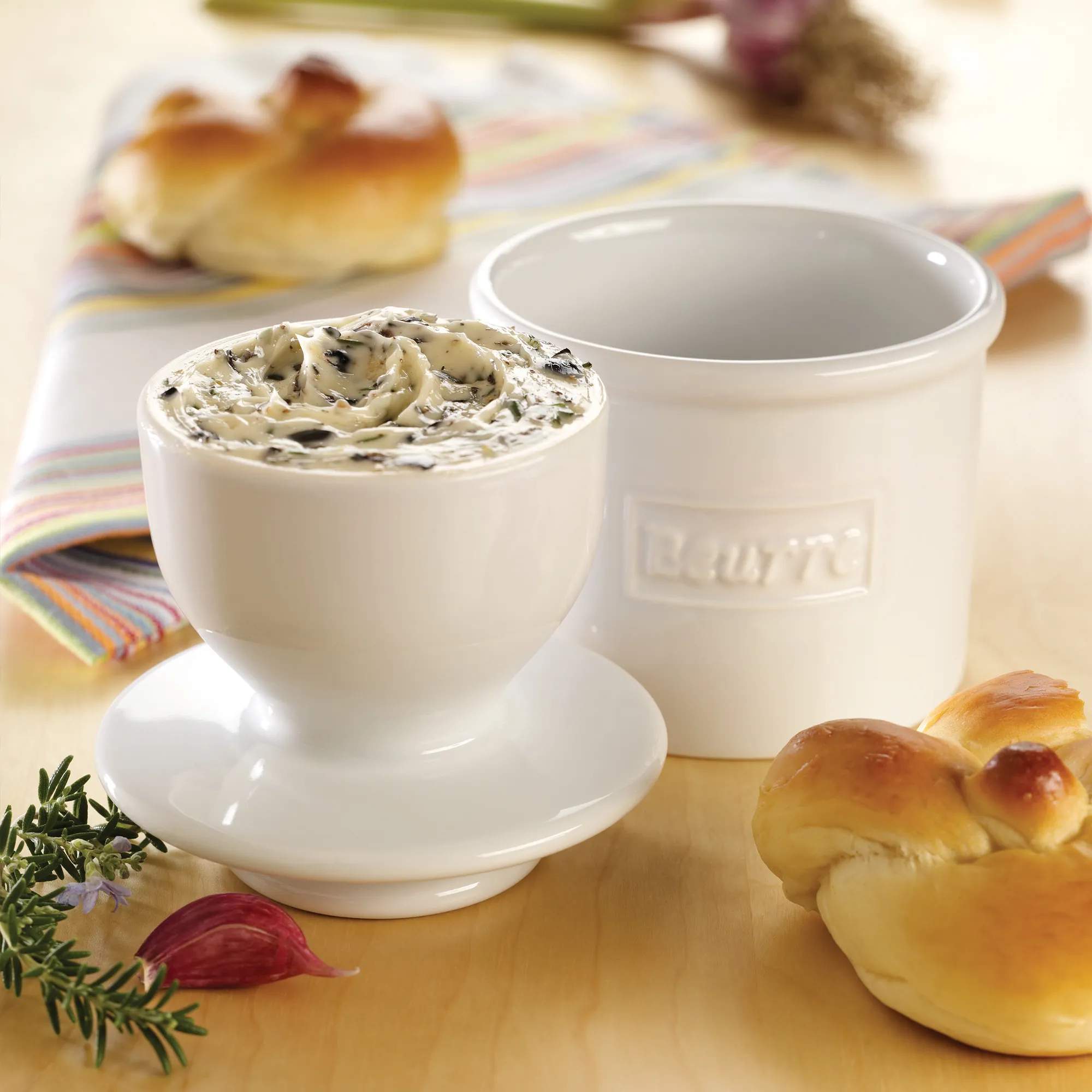 Butter Bell Smørbokse Smørklokke i Hvid, 2