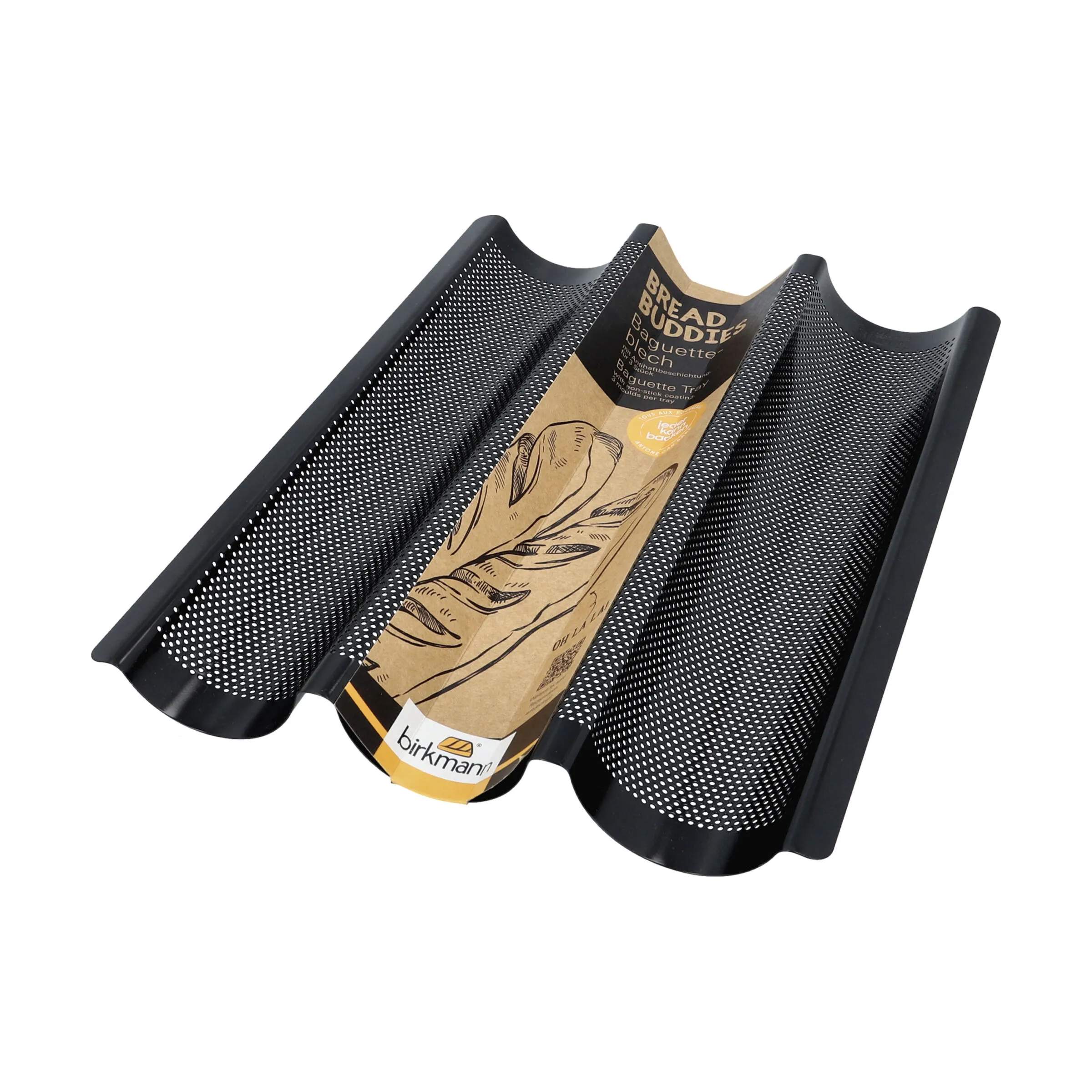 Birkmann Rugbrødsforme og brødforme Baguetteplade i Til 3 stk., 1