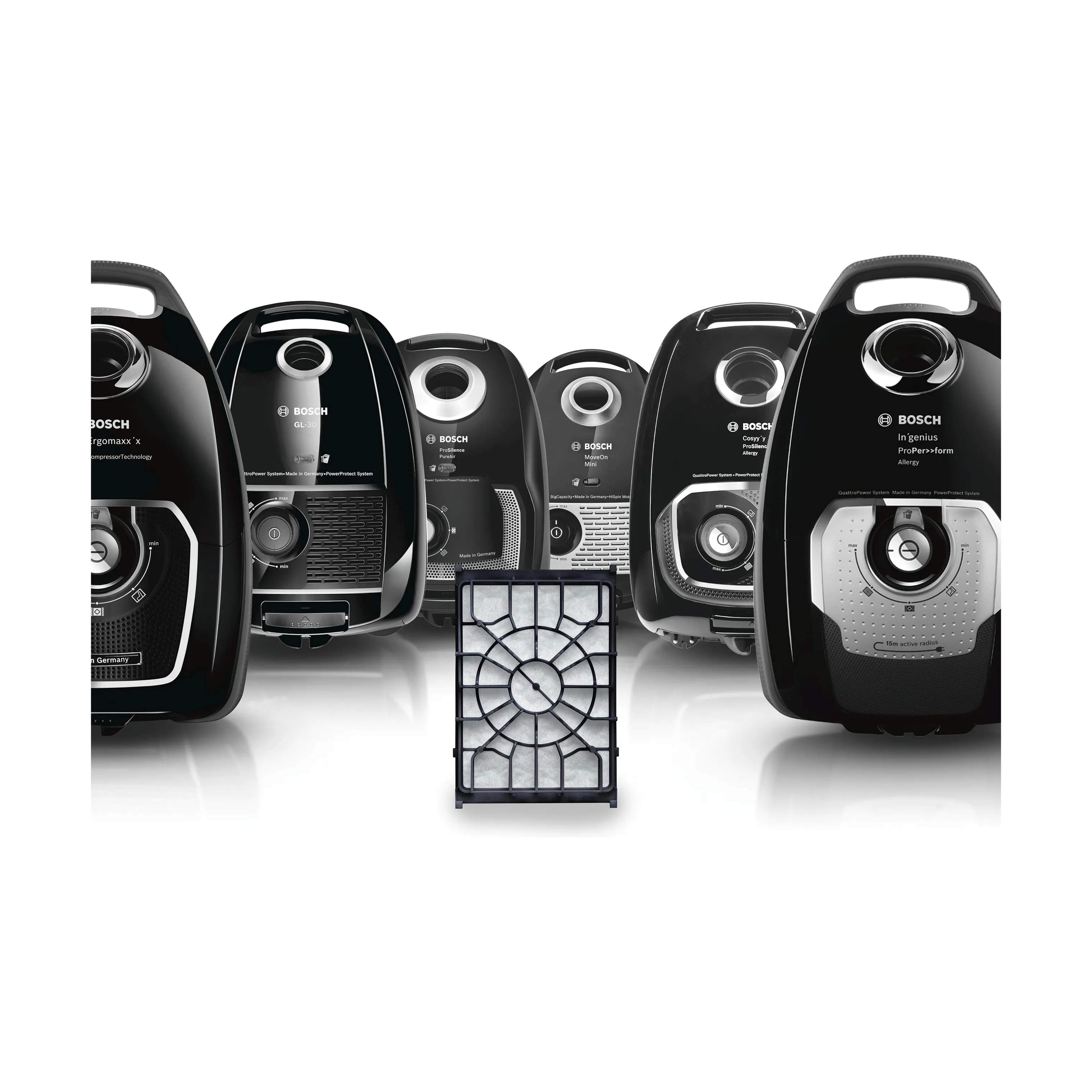 Bosch Støvsugere Motorbeskyttelsesfilter i Sort, 1