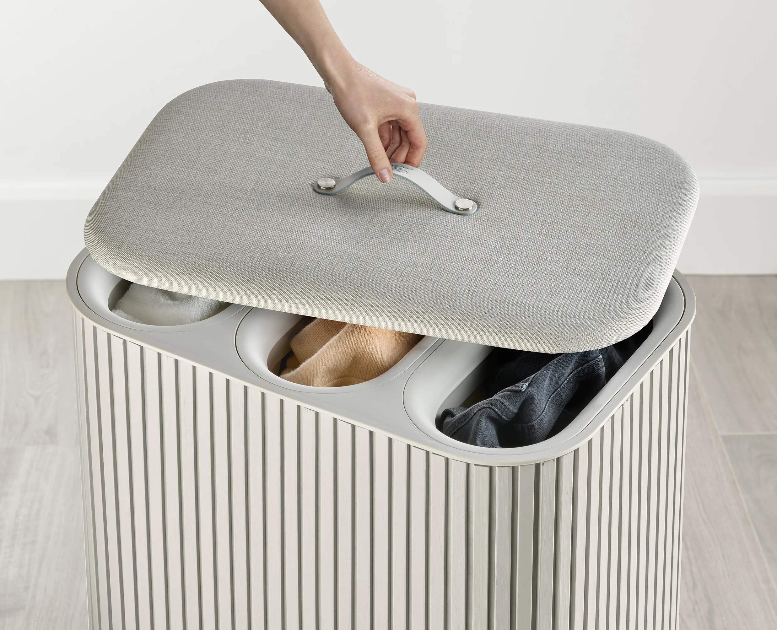 Joseph Joseph Vasketøjskurve Tota Trio Luxe Vasketøjskurv i Beige, 3 rum, 10