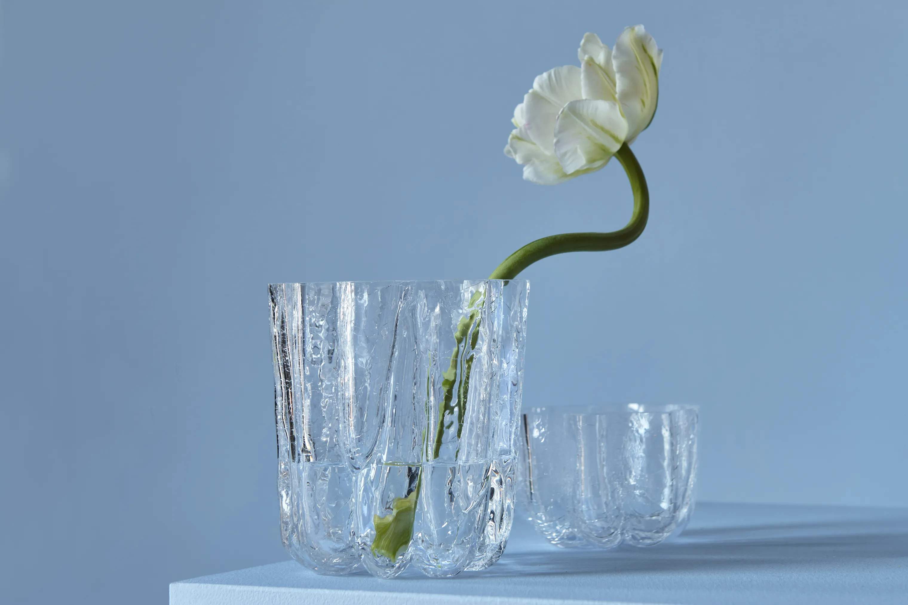 Kosta Boda Fyrfadsstage Crackle Lysestage i Clear, 3