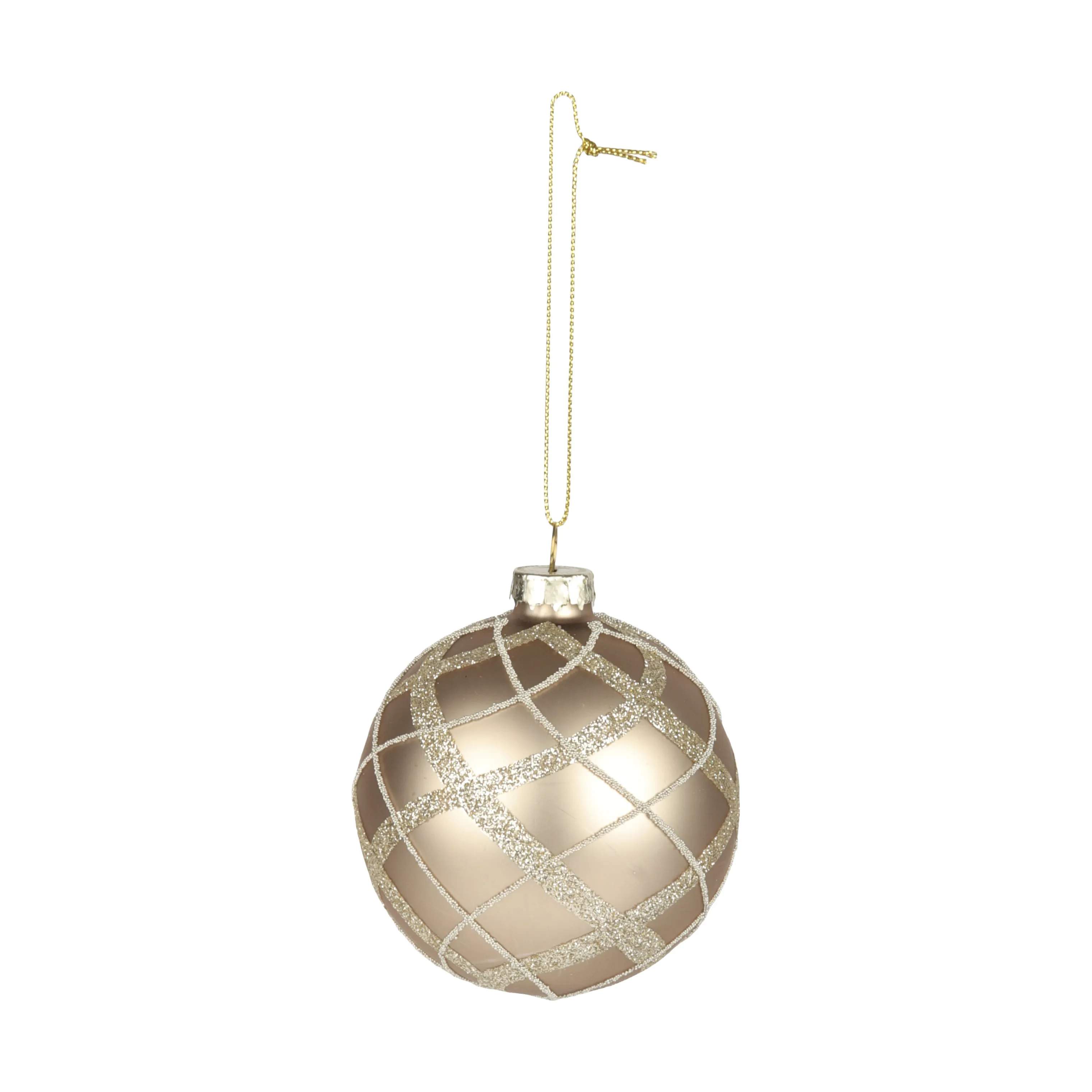 Julekugle, beige, large