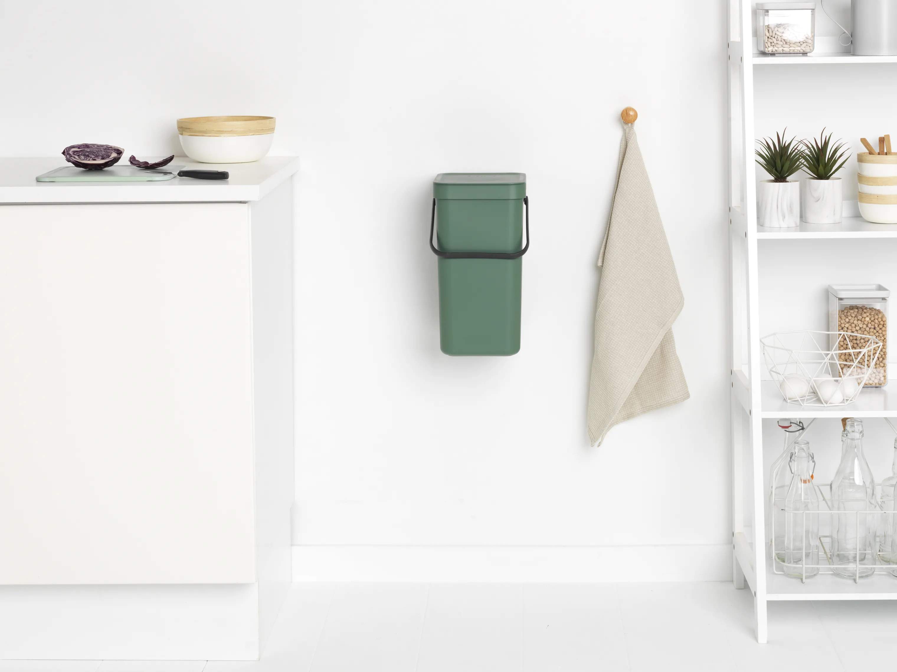 Brabantia Spande uden pedal Sort & Go Affaldsspand i Grøn, 12 L, 3