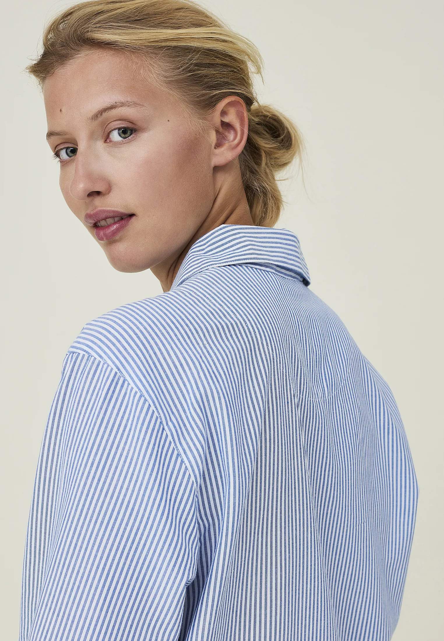 Lexington Pyjamas Icons Pyjamassæt Organic i Blue/White, L, 2