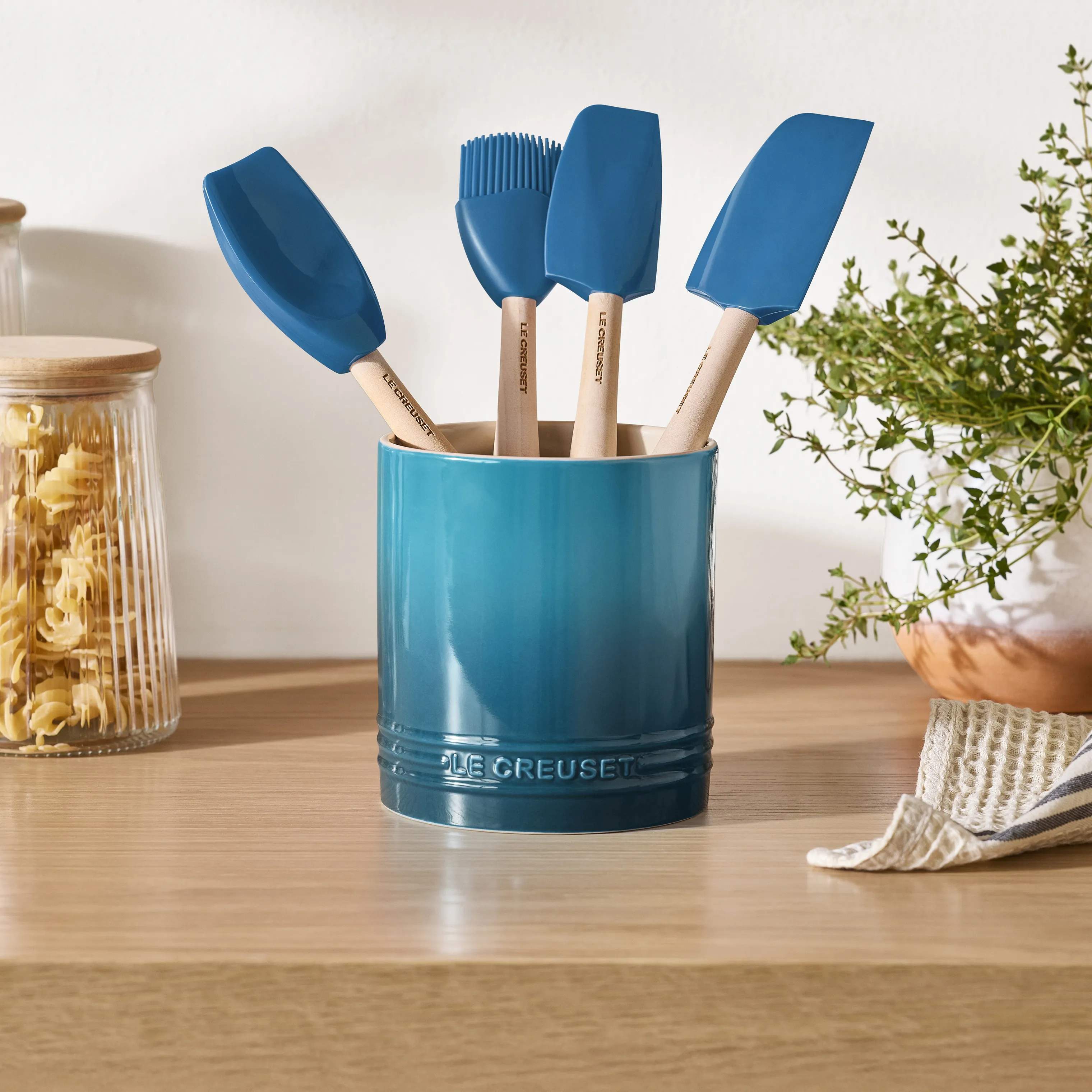Le Creuset Krukker til køkkenredskaber Signature Redskabskrukke i Deep Teal, 2