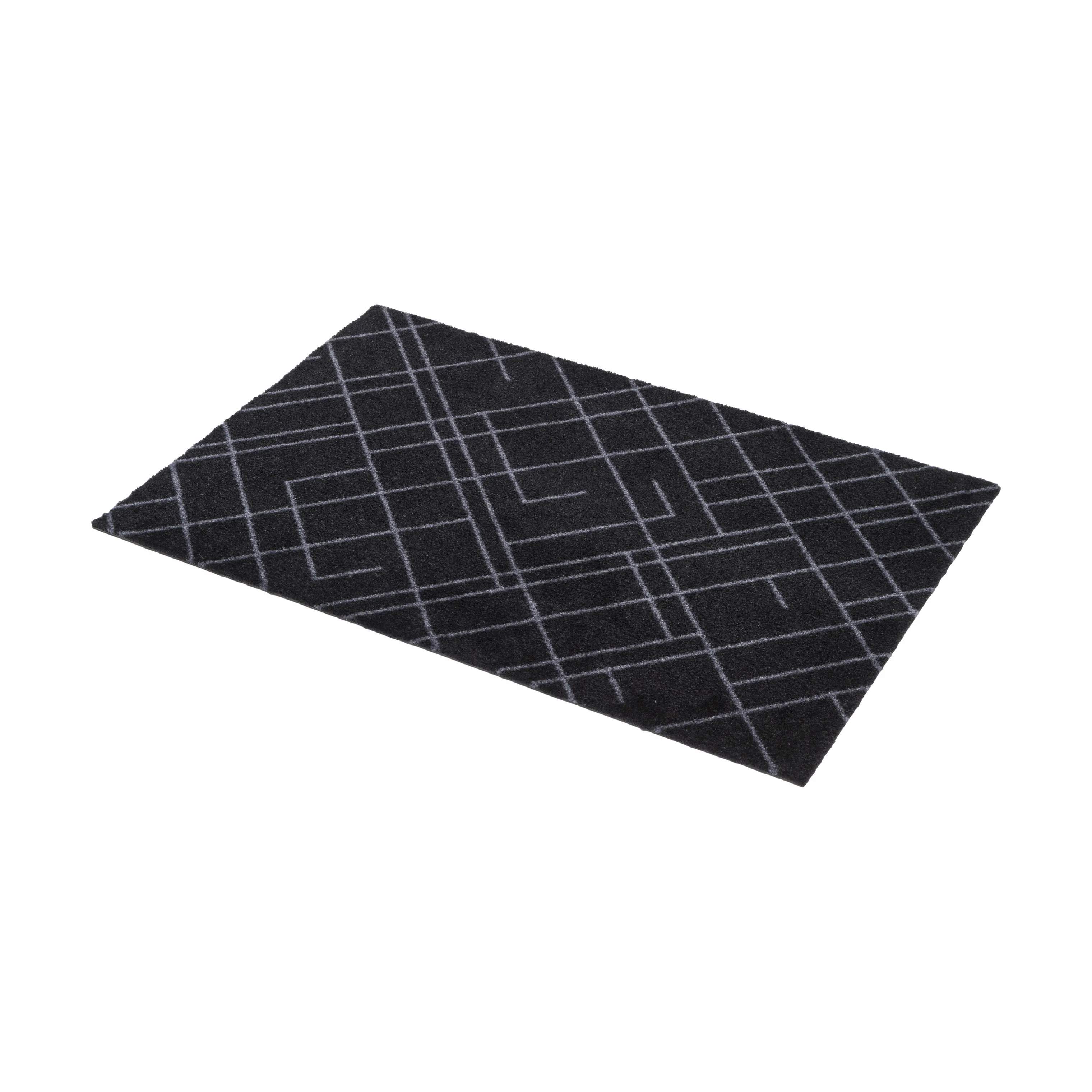 Tica Copenhagen Dørmåtter Lines Gulvmåtte i Sort/grå, B60 x L90 cm, 4