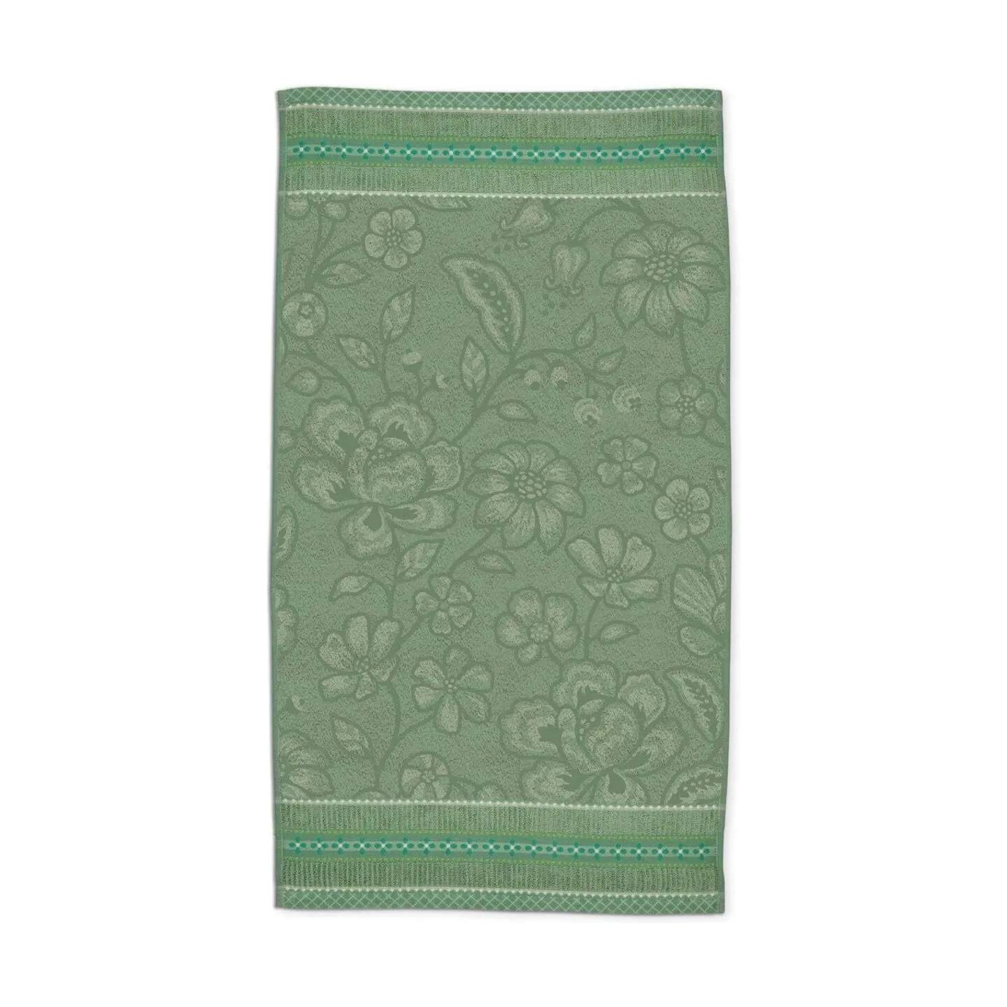 PIP Studio Håndklæder Jasmin Jacquard Håndklæde i Grøn, B55 x L100 cm, 1
